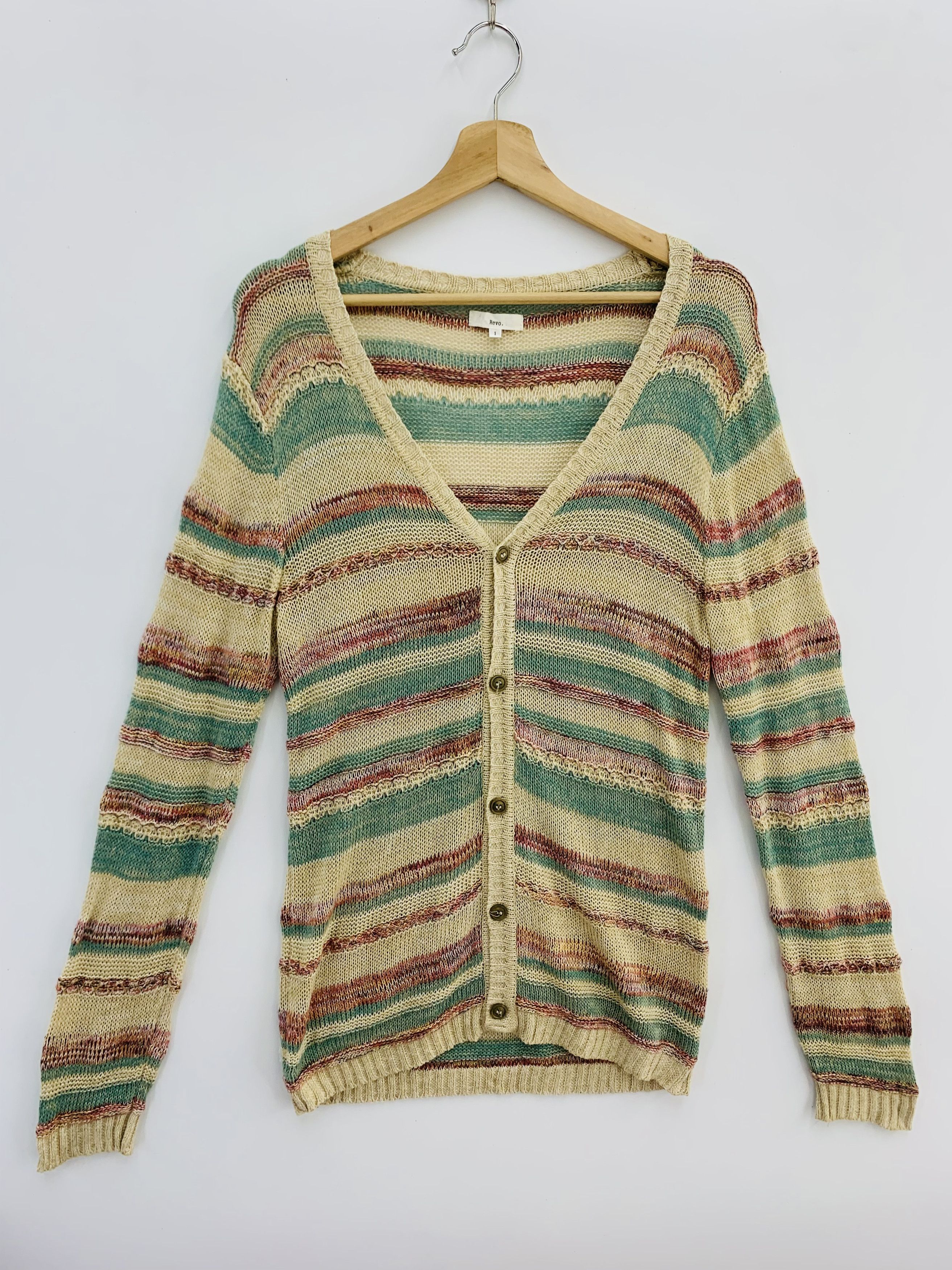 Japanese Brand Revo Knit Cardigan Multicolor Size S / US 4 / IT 40 - 1 Thumbnail