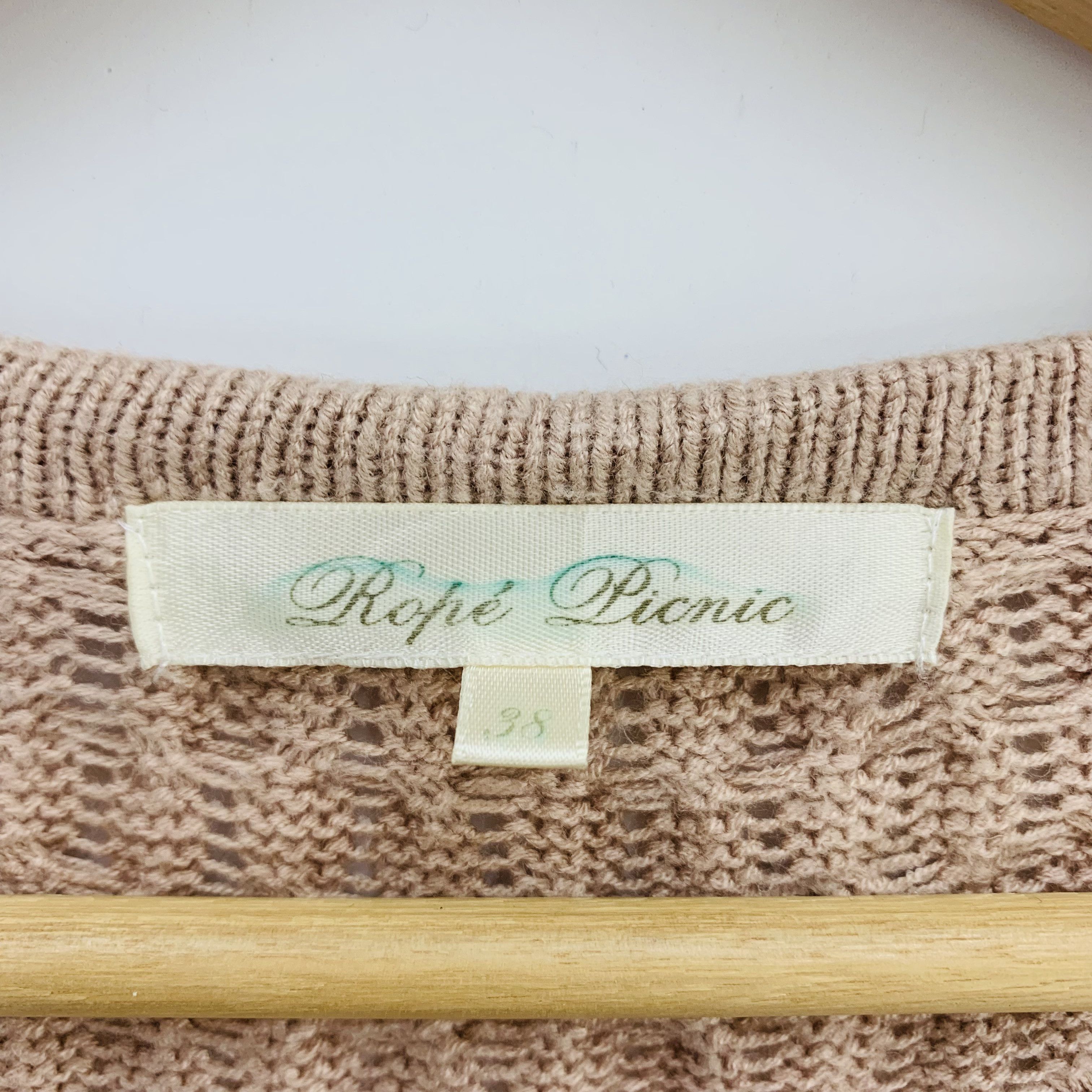 Japanese Brand Rope Picnic Wool Blend Cable Knit Cardigan Sweater Size ONE SIZE - 5 Thumbnail