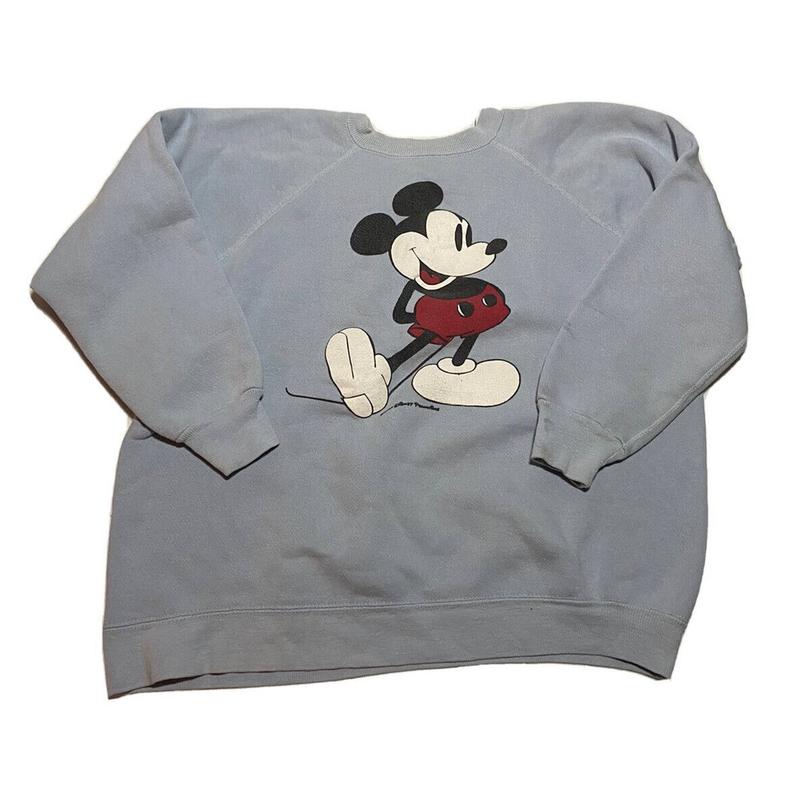 Vintage 70s Mickey Mouse Pullover Sweatshirt Men XL 23x23 H8