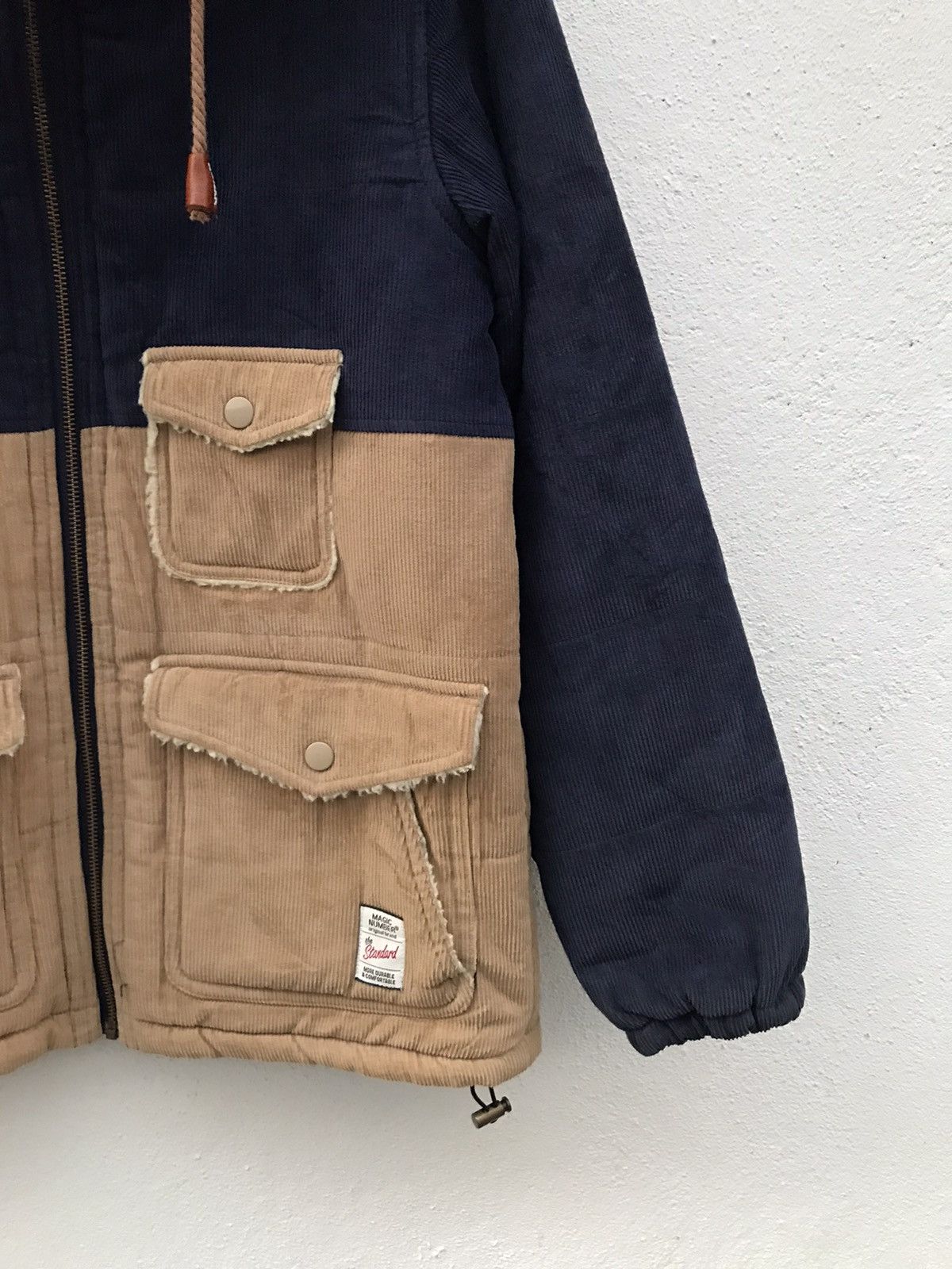 Japanese Brand Magic Number The Standard Two Tone Corduroy Hooded Jackets Size US M / EU 48-50 / 2 - 3 Thumbnail