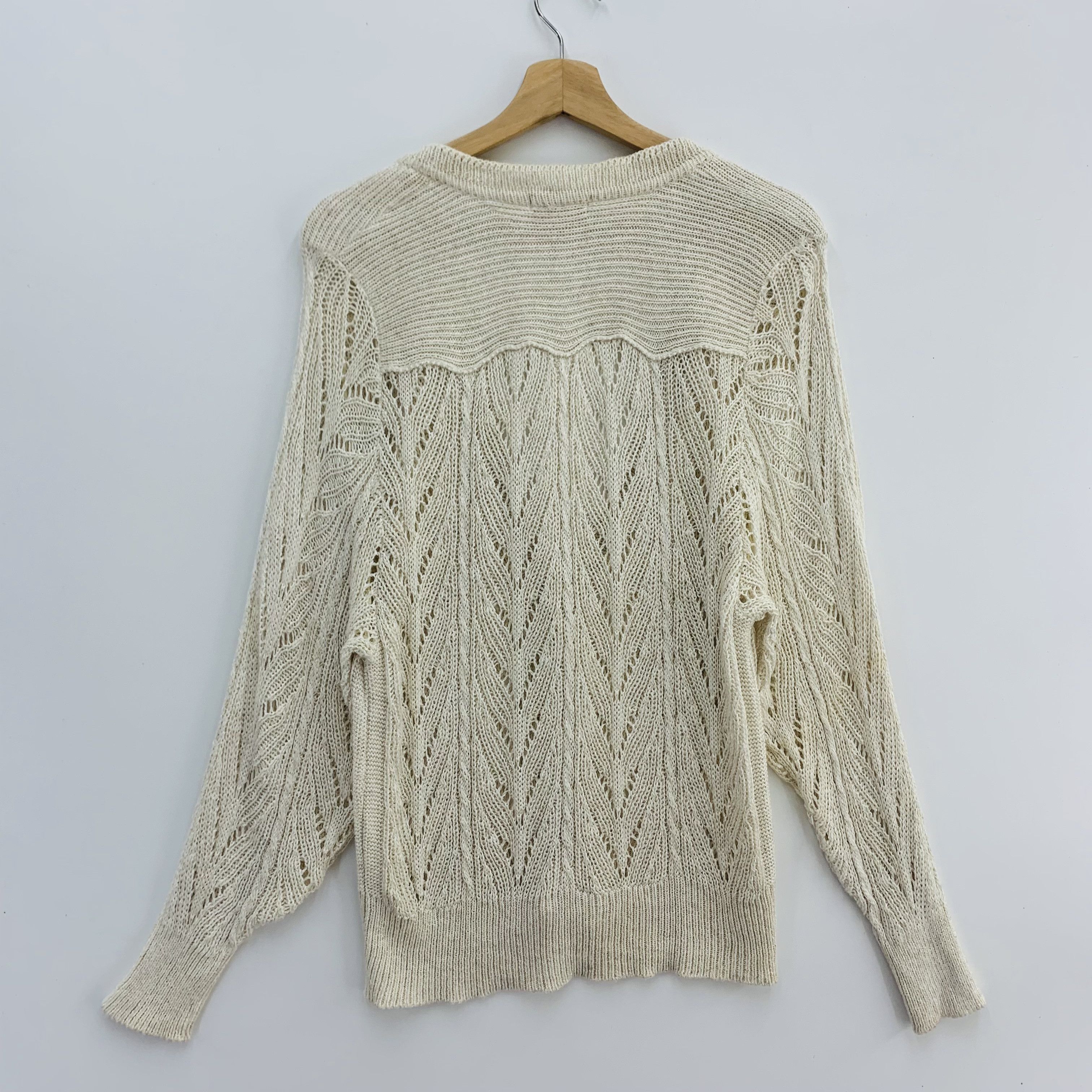 Japanese Brand Carsonnu Wool Cardigan Crochet Size M / US 6-8 / IT 42-44 - 3 Thumbnail