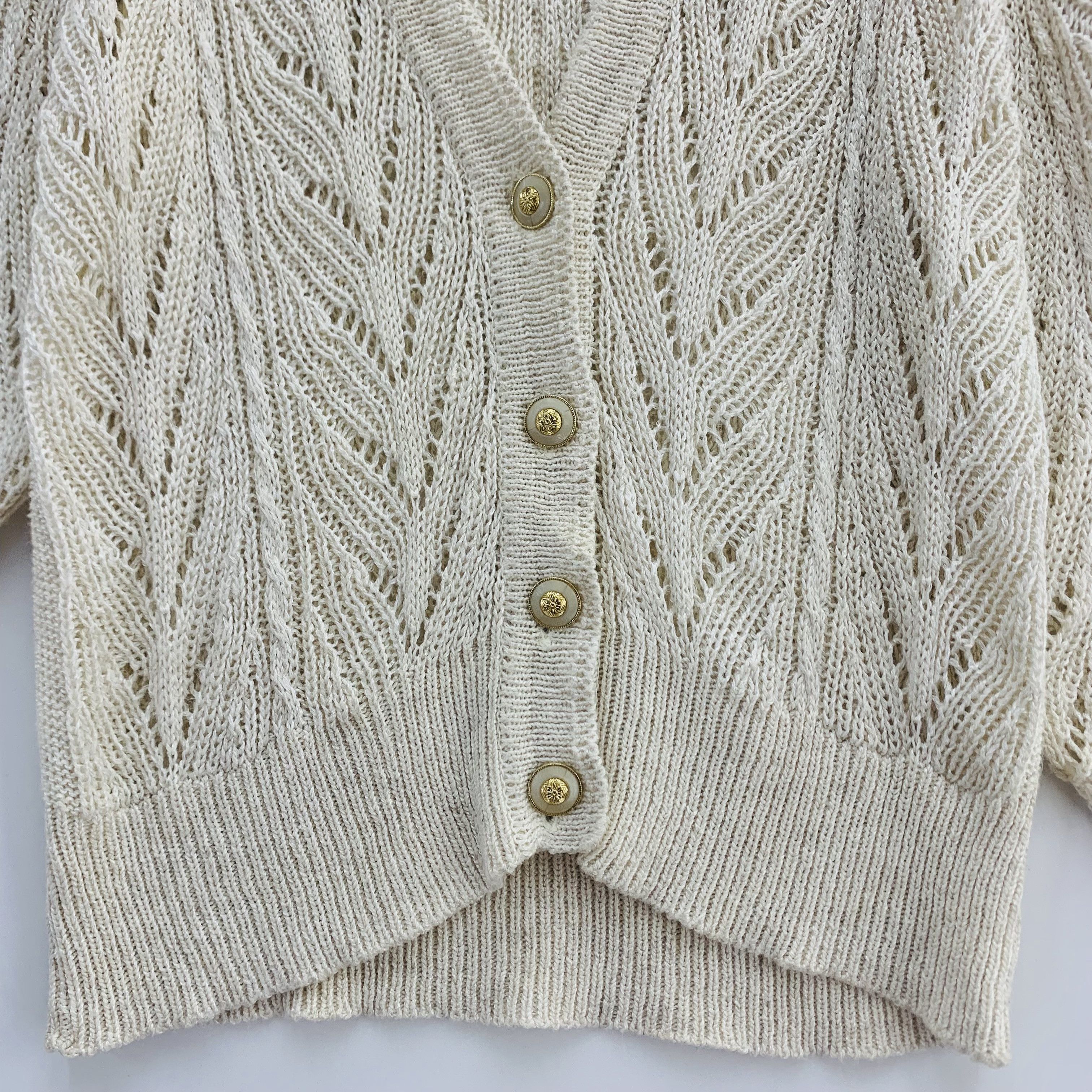 Japanese Brand Carsonnu Wool Cardigan Crochet Size M / US 6-8 / IT 42-44 - 2 Thumbnail