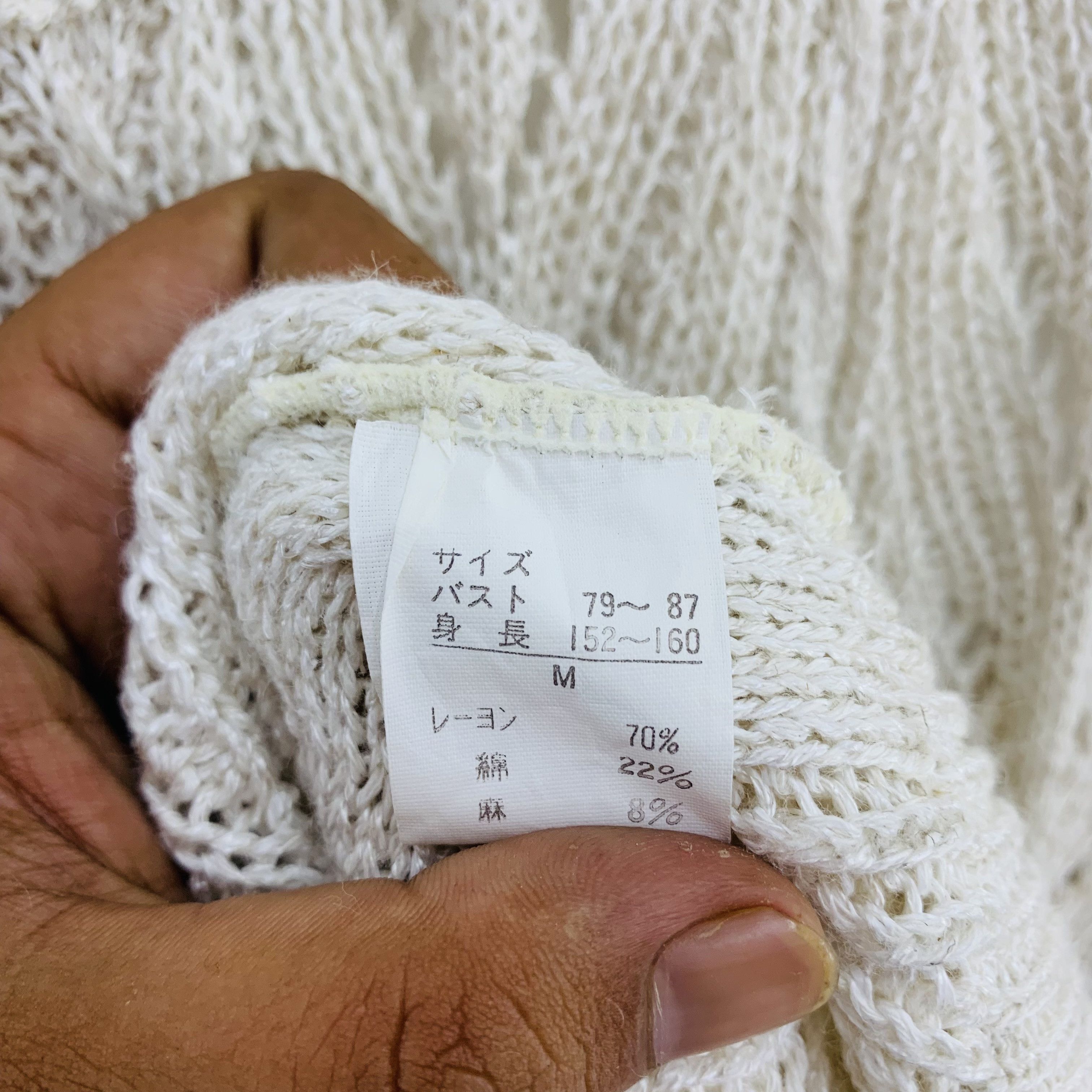 Japanese Brand Carsonnu Wool Cardigan Crochet Size M / US 6-8 / IT 42-44 - 6 Thumbnail