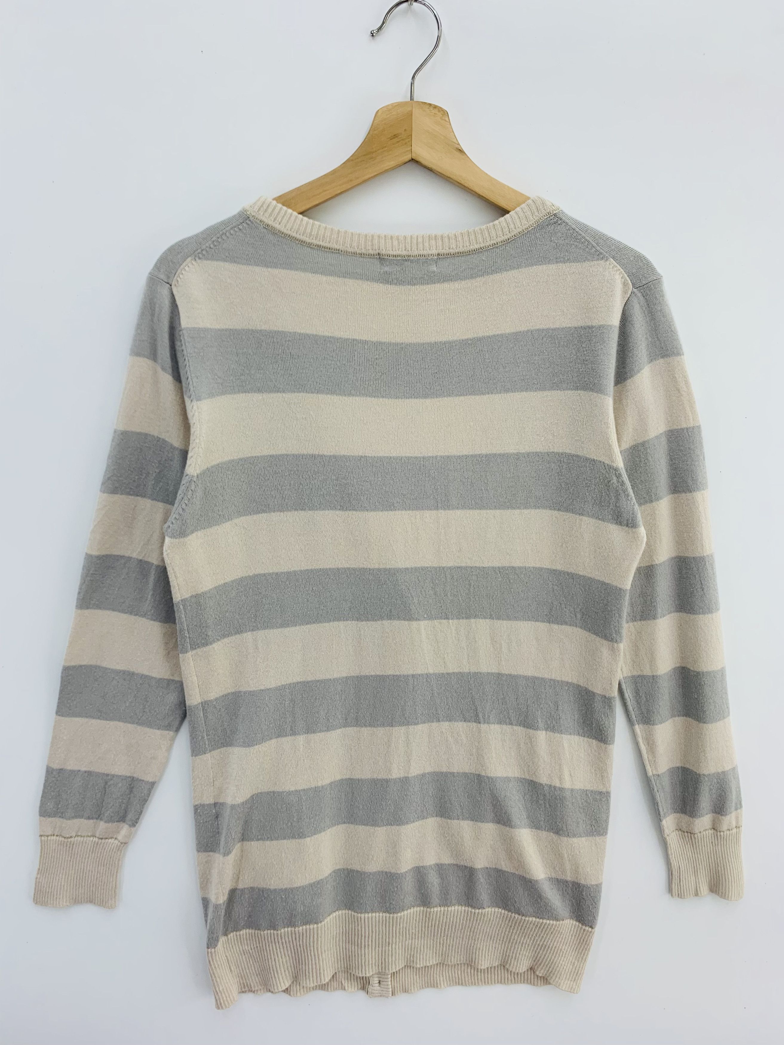 Japanese Brand Striped Cardigan Wool Blend Size L / US 10 / IT 46 - 3 Thumbnail