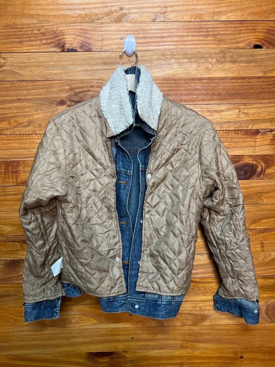 Japanese Brand WEST WIN SHEARLING DENIM TRUCKER JACKET Size US XS / EU 42 / 0 - 12 Thumbnail