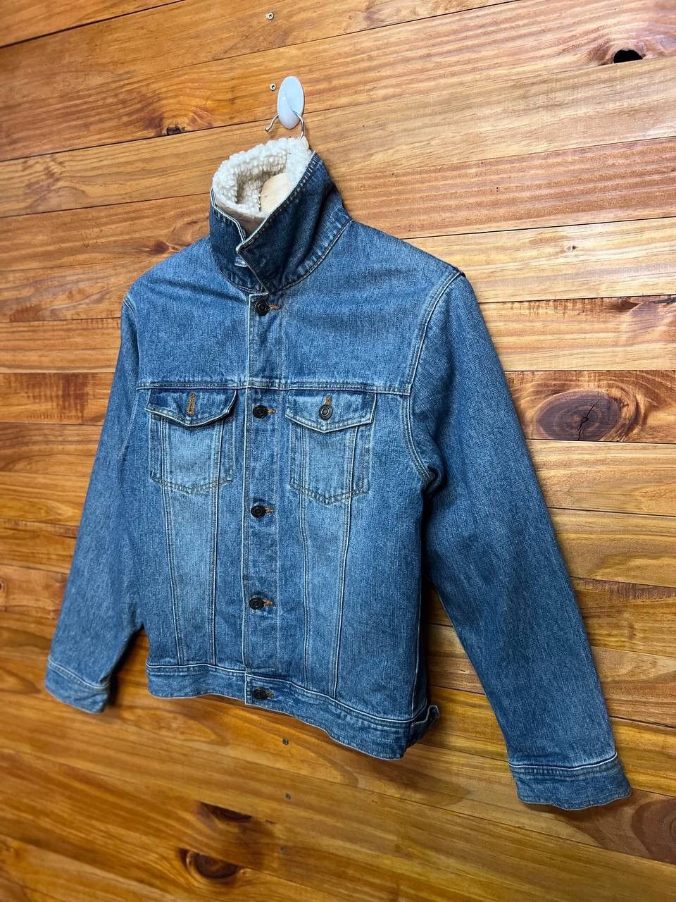 Japanese Brand WEST WIN SHEARLING DENIM TRUCKER JACKET Size US XS / EU 42 / 0 - 3 Thumbnail