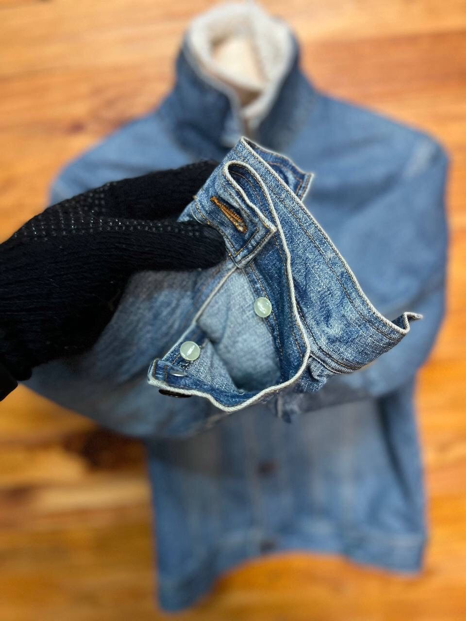 Japanese Brand WEST WIN SHEARLING DENIM TRUCKER JACKET Size US XS / EU 42 / 0 - 5 Thumbnail