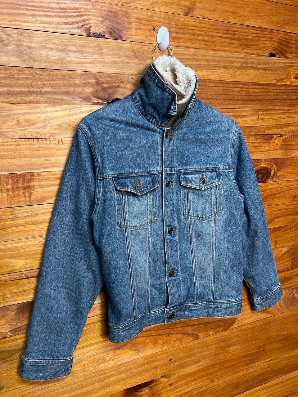 Japanese Brand WEST WIN SHEARLING DENIM TRUCKER JACKET Size US XS / EU 42 / 0 - 2 Thumbnail