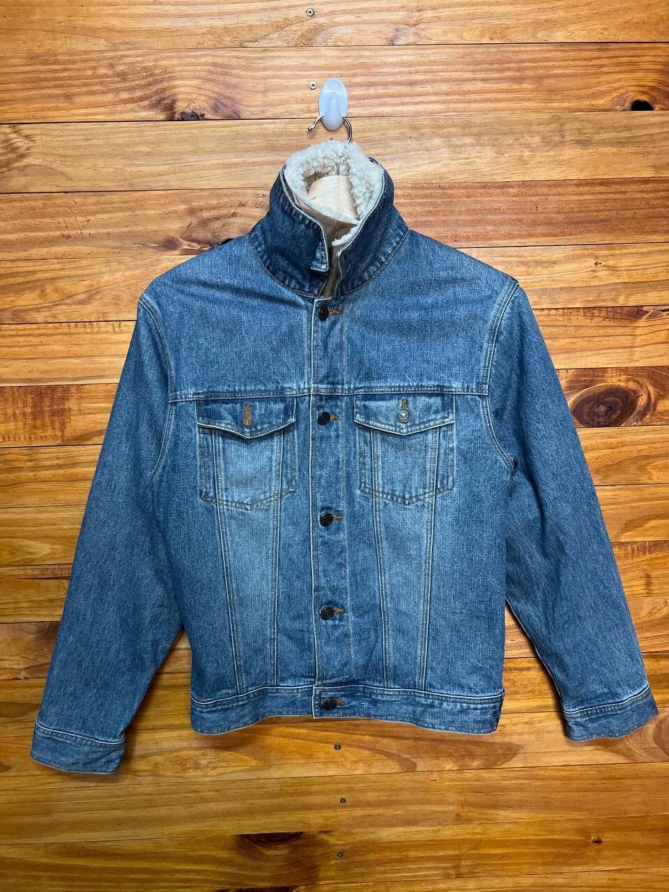 Japanese Brand WEST WIN SHEARLING DENIM TRUCKER JACKET Size US XS / EU 42 / 0 - 1 Thumbnail