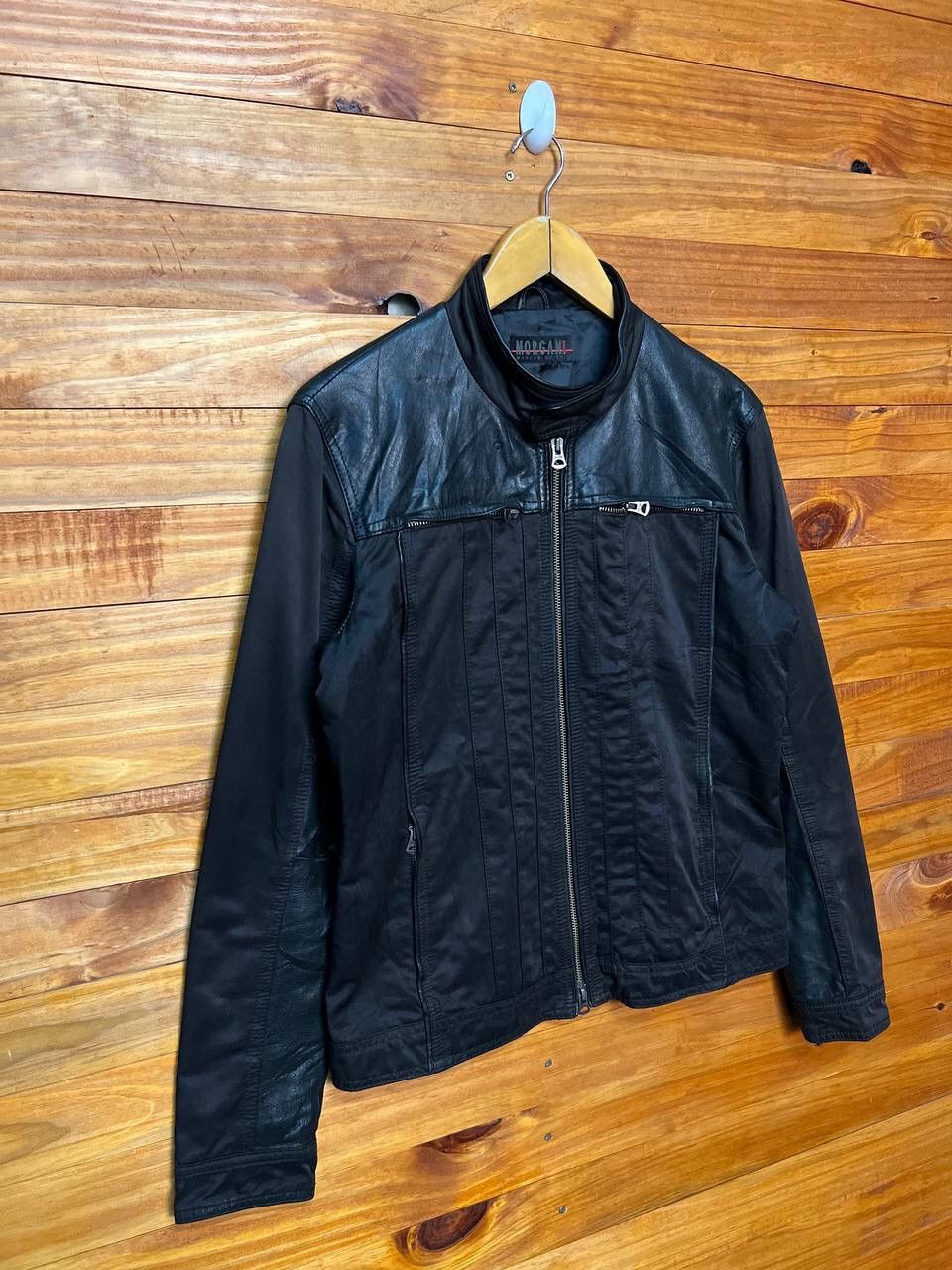 Morgan Homme MORGAN HOMME LEATHER MIX POLYESTER JACKET Size US L / EU 52-54 / 3 - 2 Thumbnail