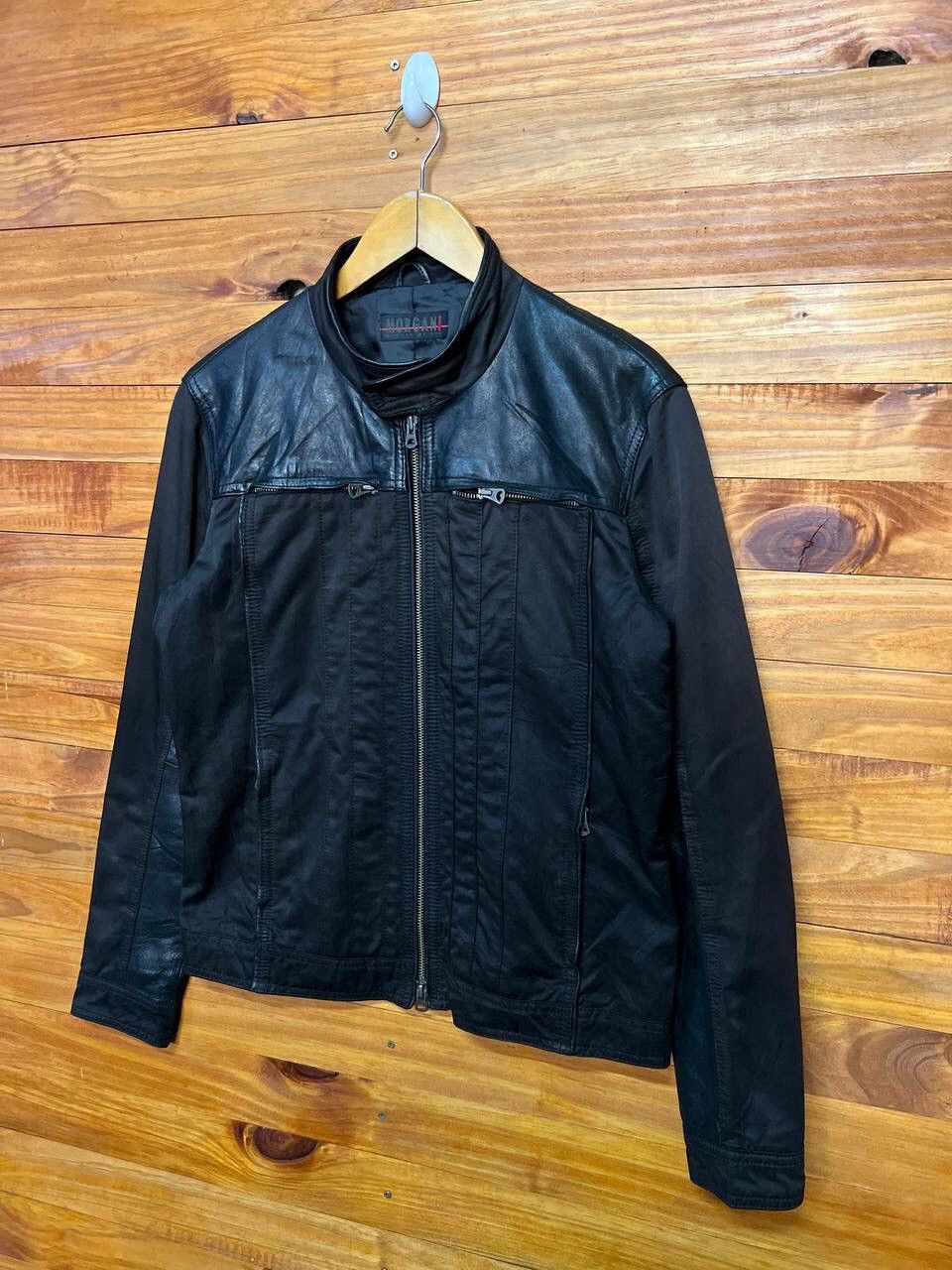 Morgan Homme MORGAN HOMME LEATHER MIX POLYESTER JACKET Size US L / EU 52-54 / 3 - 3 Thumbnail