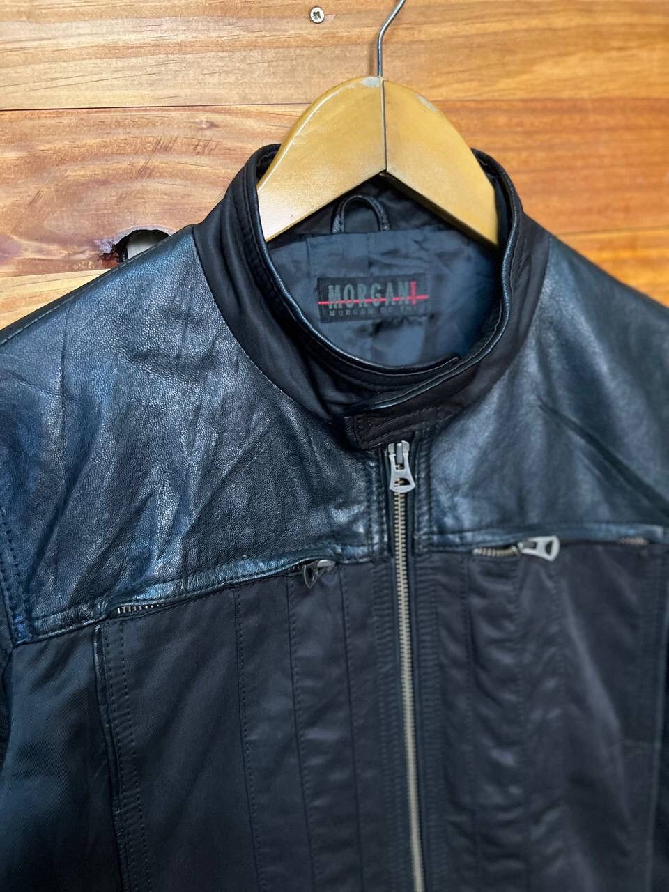 Morgan Homme MORGAN HOMME LEATHER MIX POLYESTER JACKET Size US L / EU 52-54 / 3 - 6 Thumbnail