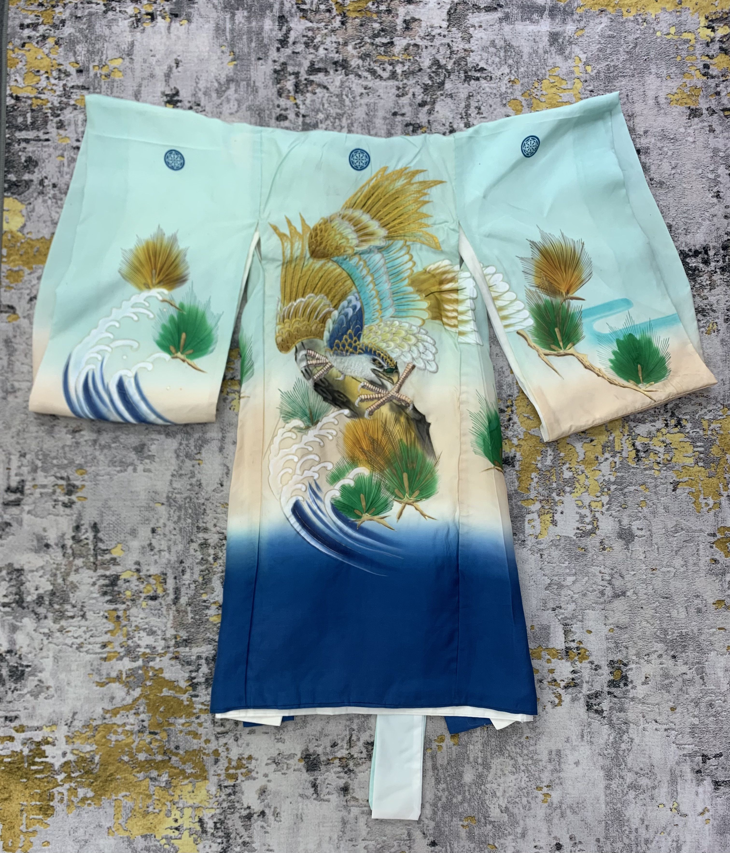 Japanese Brand Vintage Kimono Japan Eagle Embroidery 2 Layer Size US XXS / EU 40 - 1 Thumbnail