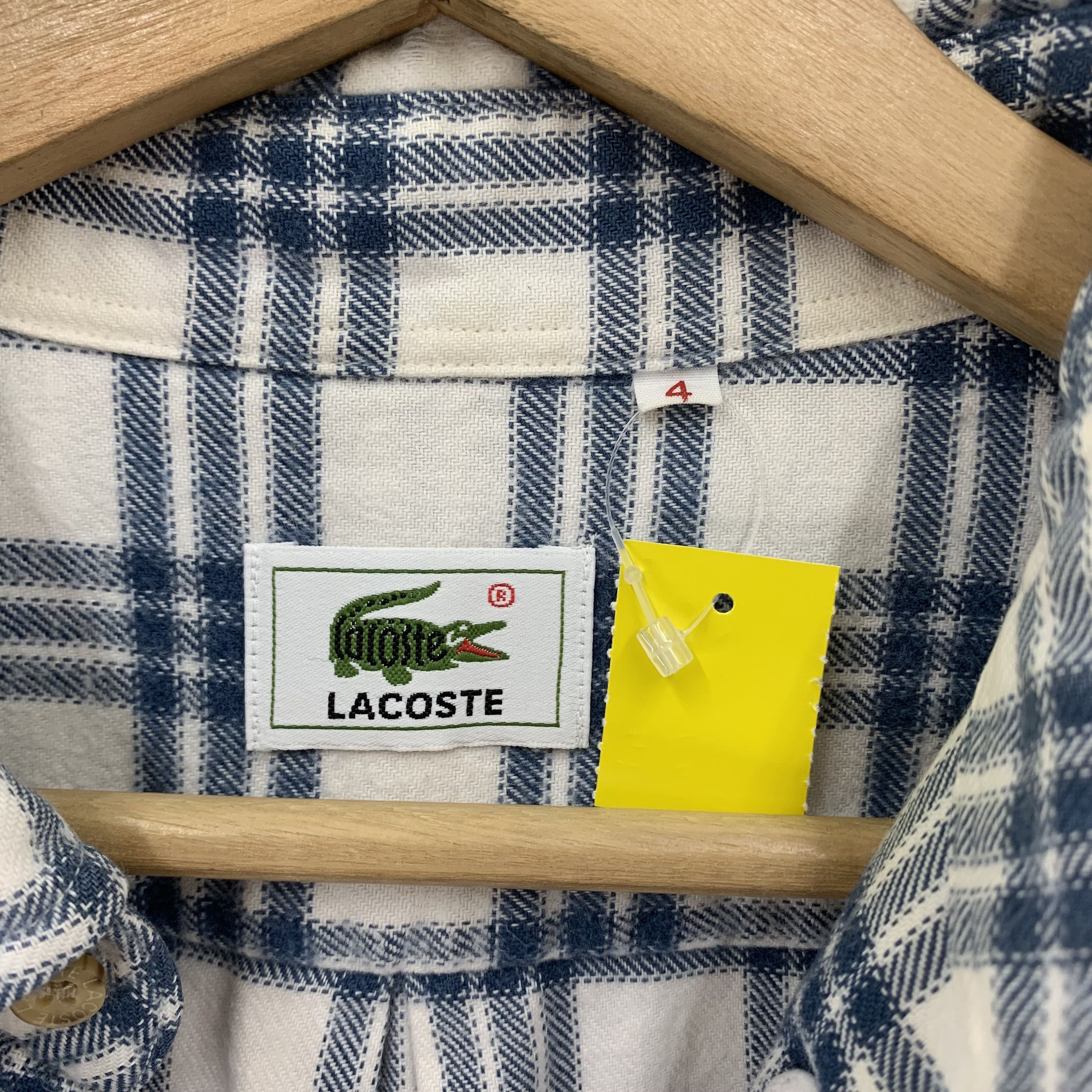 Lacoste Vintage Lacoste Long Sleeve Shirt Flannel Size US XL / EU 56 / 4 - 5 Thumbnail