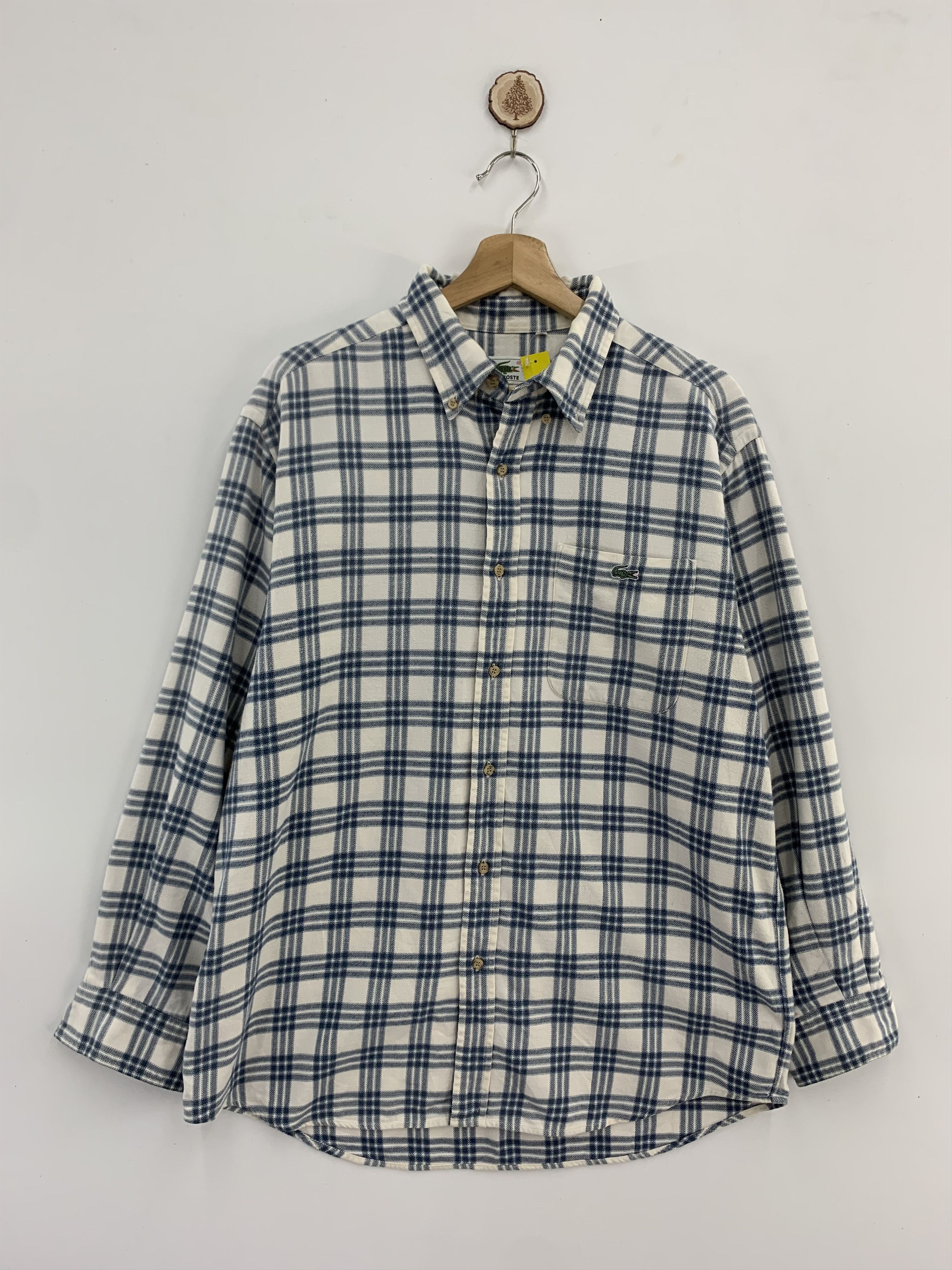 Lacoste Vintage Lacoste Long Sleeve Shirt Flannel Size US XL / EU 56 / 4 - 1 Thumbnail