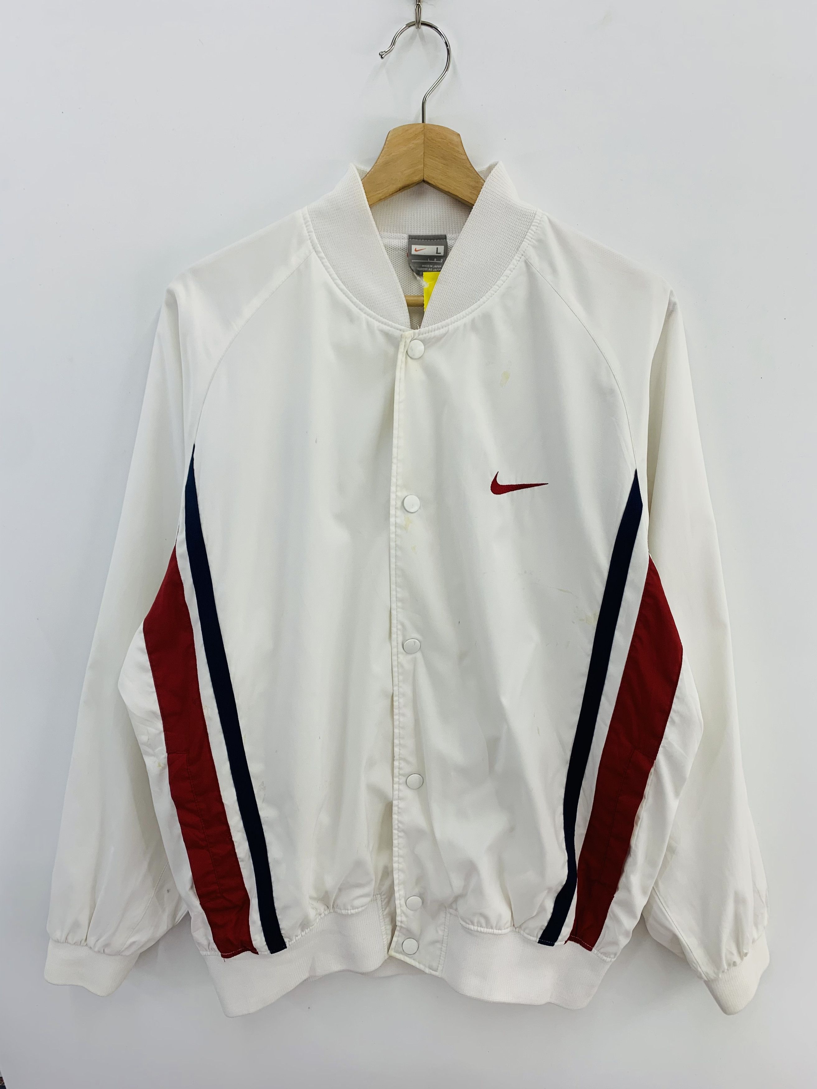 Nike Vintage Nike Jacket Snap Button Bomber Jacket Size US L / EU 52-54 / 3 - 1 Thumbnail