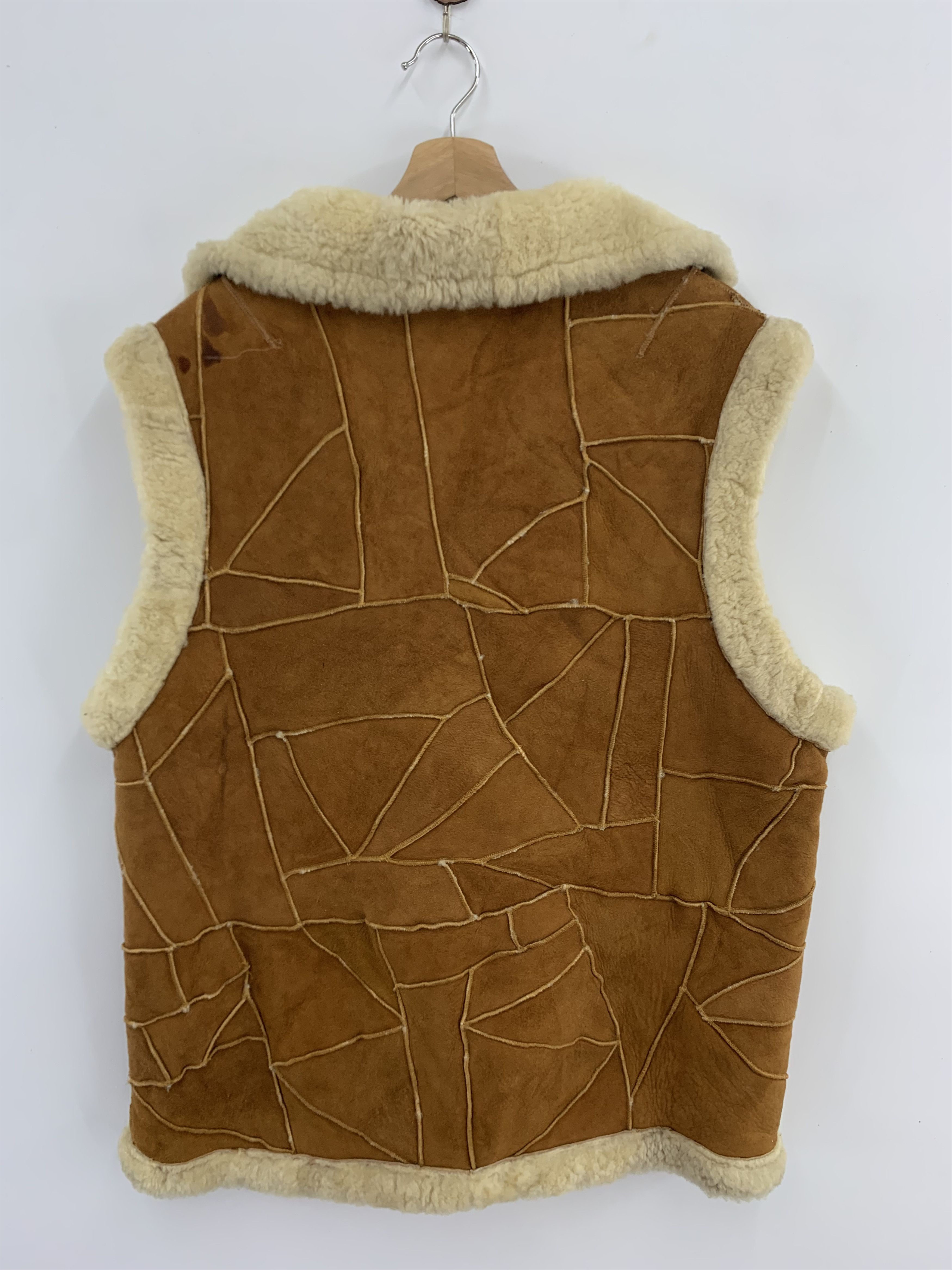 Vintage Sherpa Leather Jacket Sleeveless Size US M / EU 48-50 / 2 - 5 Thumbnail