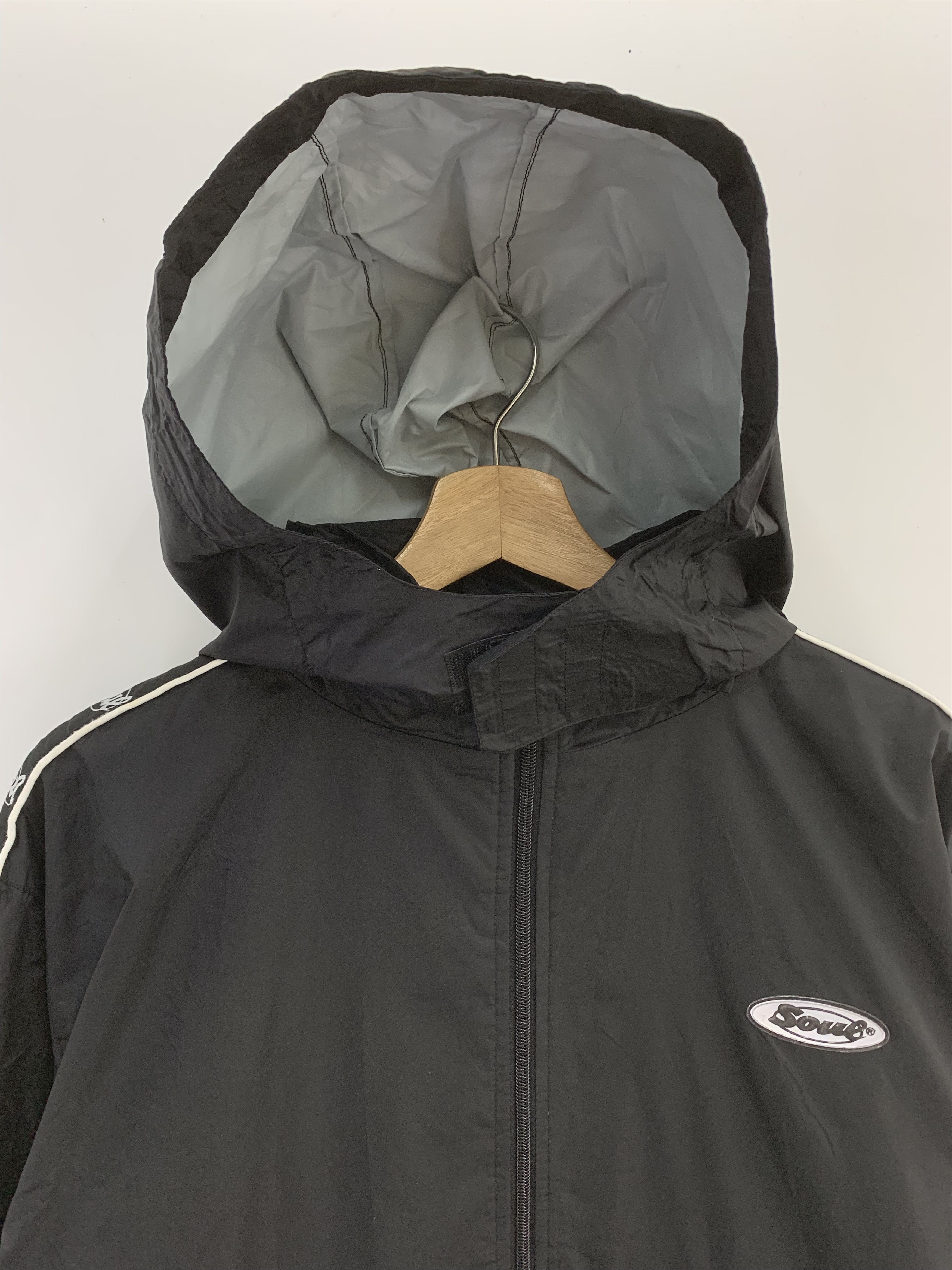 Japanese Brand Soul Windbreaker Jacket Hooded Black Jacket Size US M / EU 48-50 / 2 - 2 Thumbnail