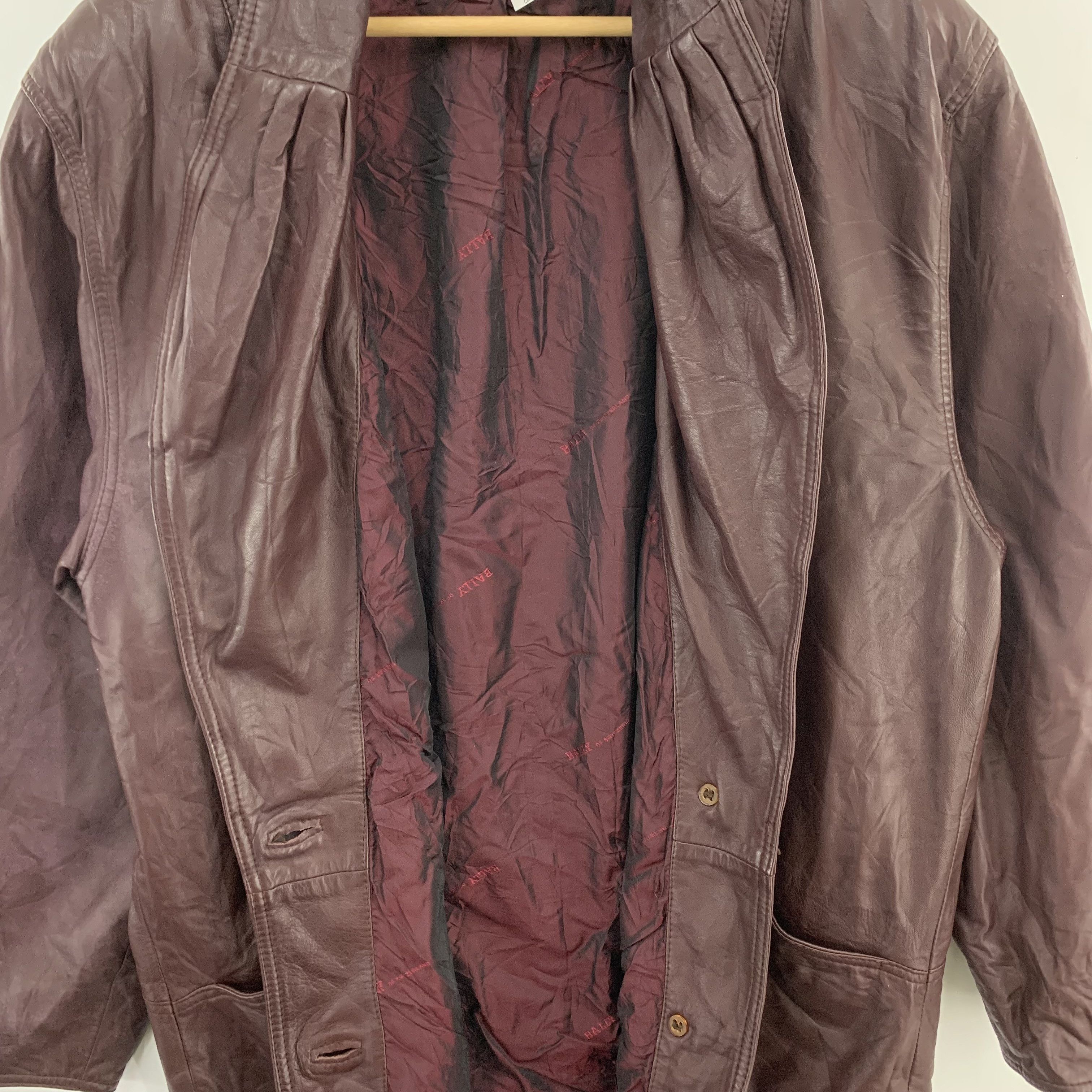 Bally Bally Leather Jacket Burgundy Size US L / EU 52-54 / 3 - 5 Thumbnail