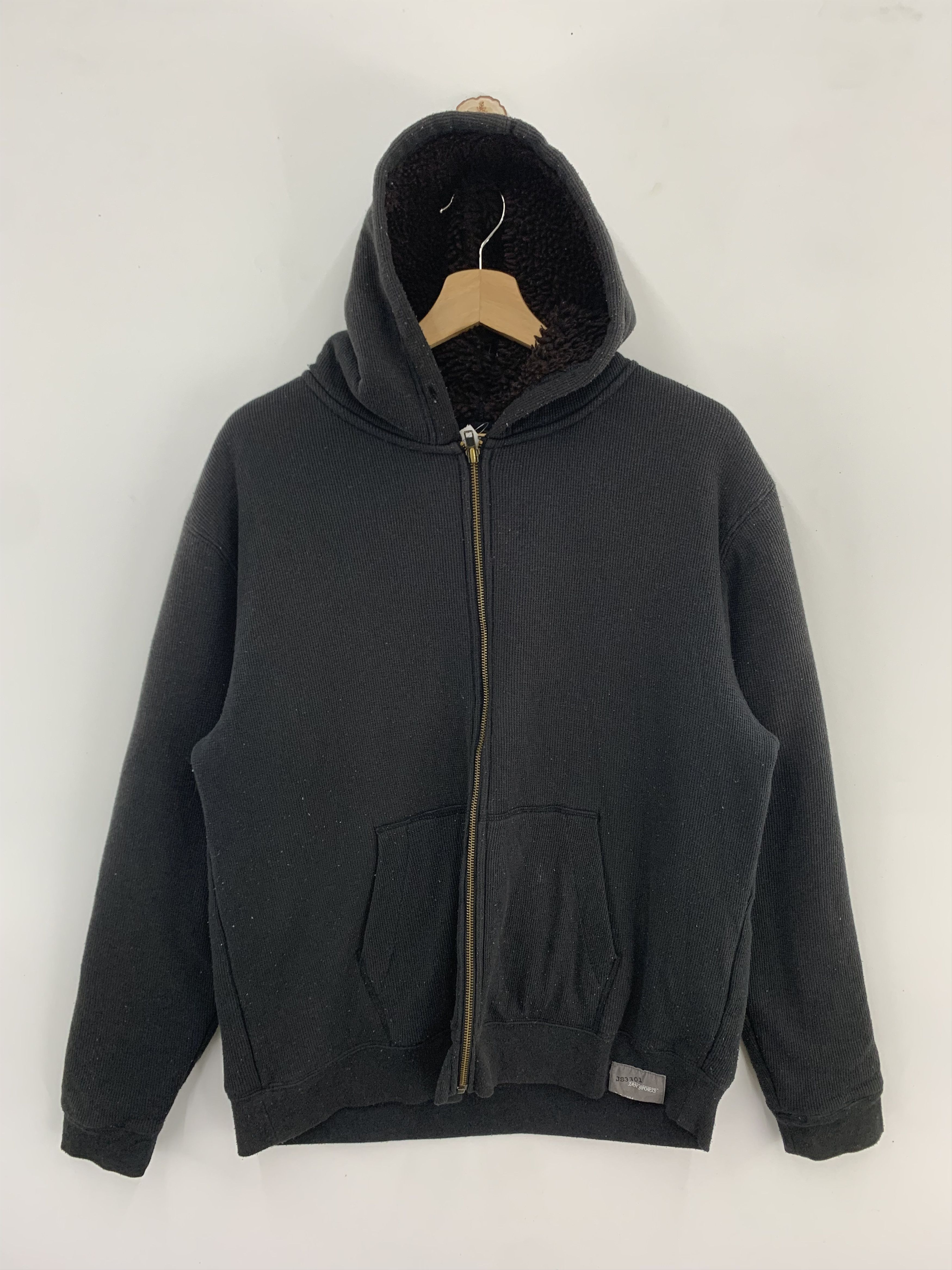image of 90's Jansport Sweatshirt Hoodie Jumper in Black, Men's (Size Large)