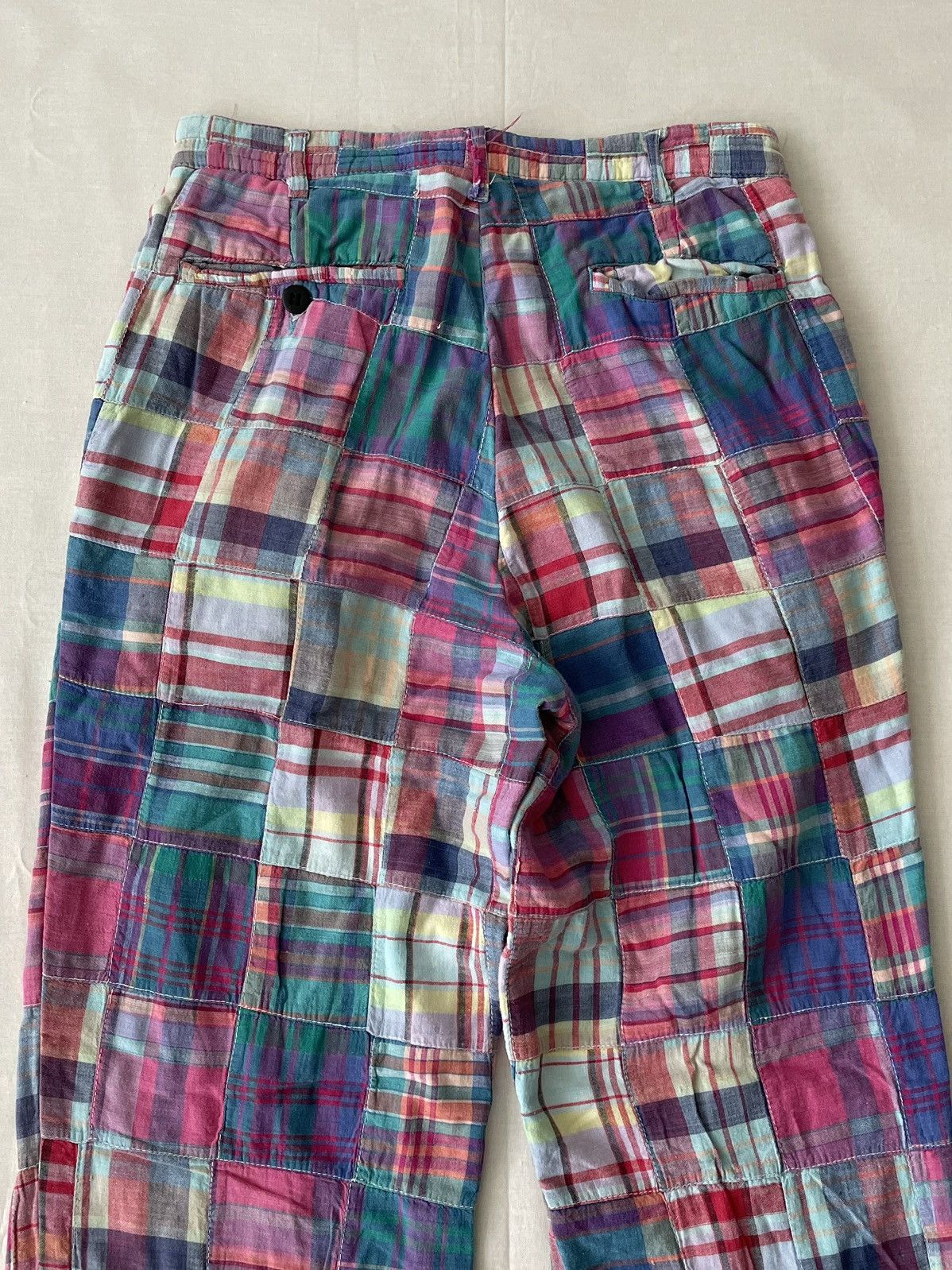 Beams Plus Vintage Beams Japan Patchwork Madras Plaid Pants Size US 26 / EU 42 - 10 Thumbnail