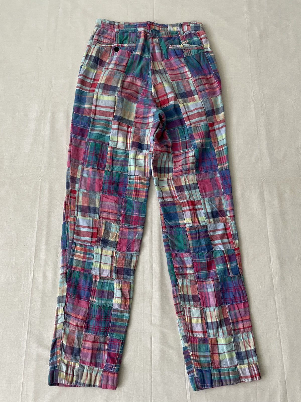 Beams Plus Vintage Beams Japan Patchwork Madras Plaid Pants Size US 26 / EU 42 - 9 Thumbnail