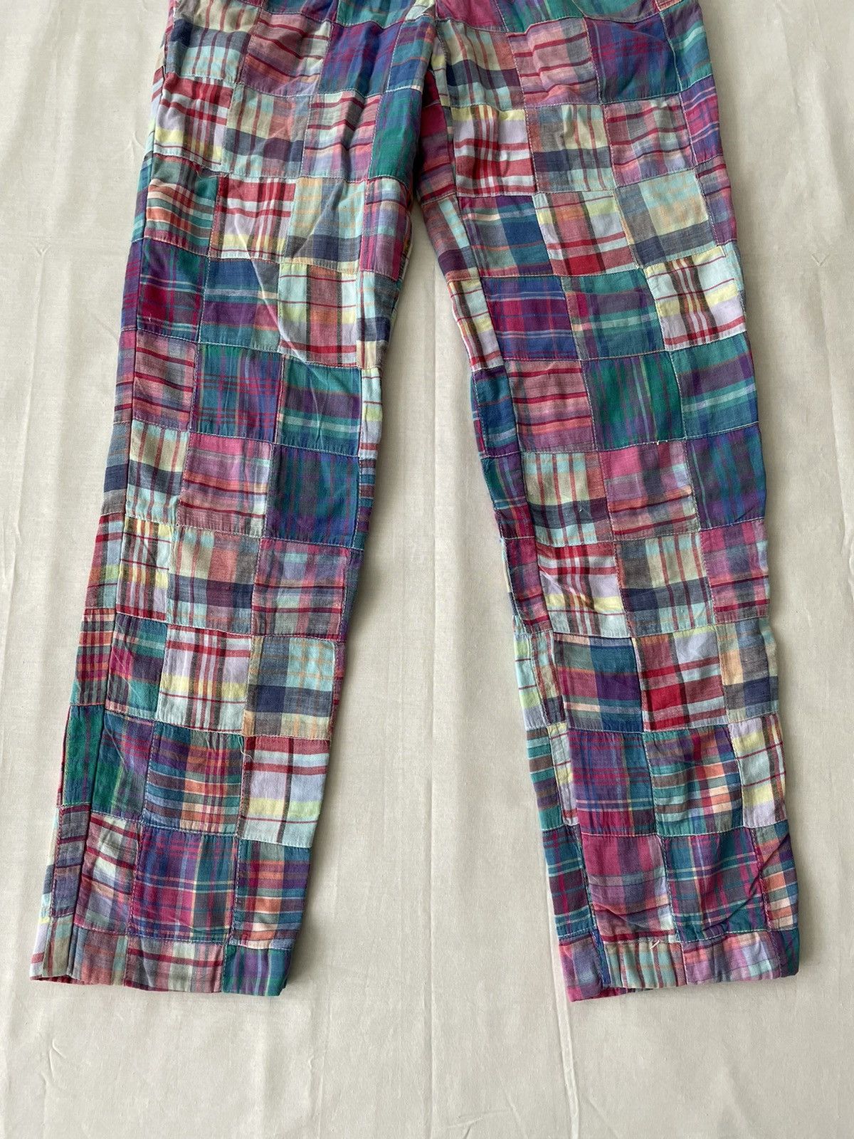 Beams Plus Vintage Beams Japan Patchwork Madras Plaid Pants Size US 26 / EU 42 - 3 Thumbnail