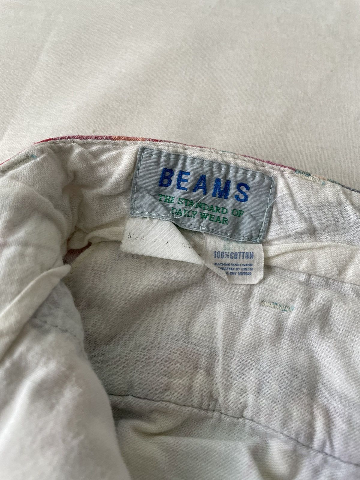 Beams Plus Vintage Beams Japan Patchwork Madras Plaid Pants Size US 26 / EU 42 - 6 Thumbnail