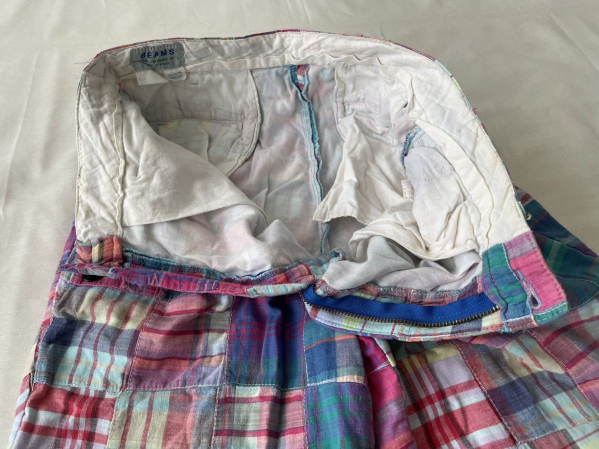 Beams Plus Vintage Beams Japan Patchwork Madras Plaid Pants Size US 26 / EU 42 - 7 Thumbnail