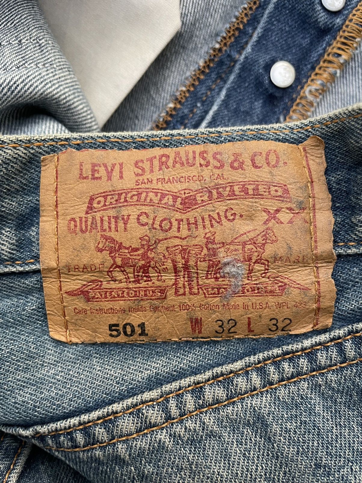 Levi's Levis 501 e 1997 Usa Aging Faded Distressed Size US 32 / EU 48 - 14 Thumbnail