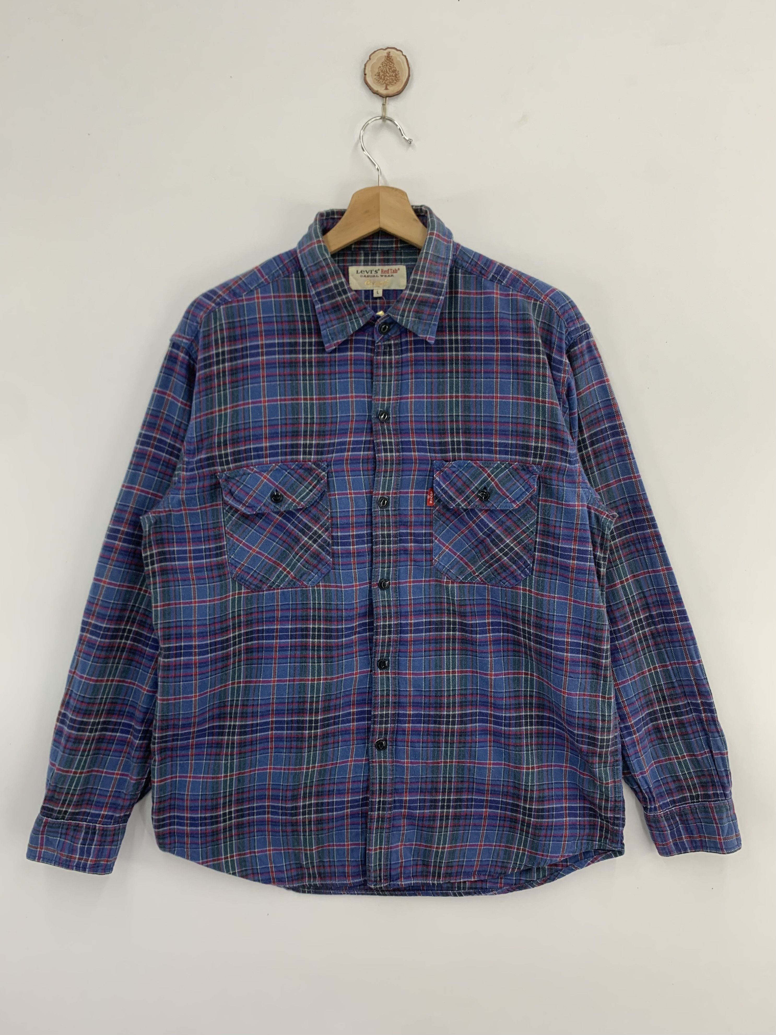Flannel Levis Red Tab Long Sleeve Shirt Button Ups Flannel Size US L / EU 52-54 / 3 - 1 Thumbnail
