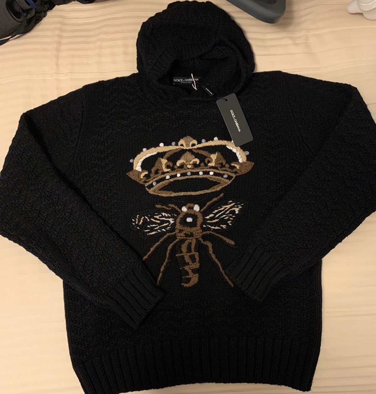 Dolce & Gabbana 🔥Brand New🔥Wool Bee Hoodie Size US L / EU 52-54 / 3 - 1 Thumbnail