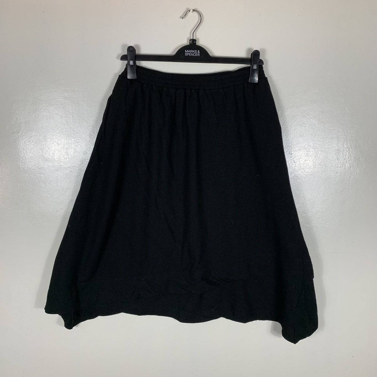 image of Hai Sporting Gear Wool Mini Skirt By Issey Miyake in Black, Women's (Size 26)