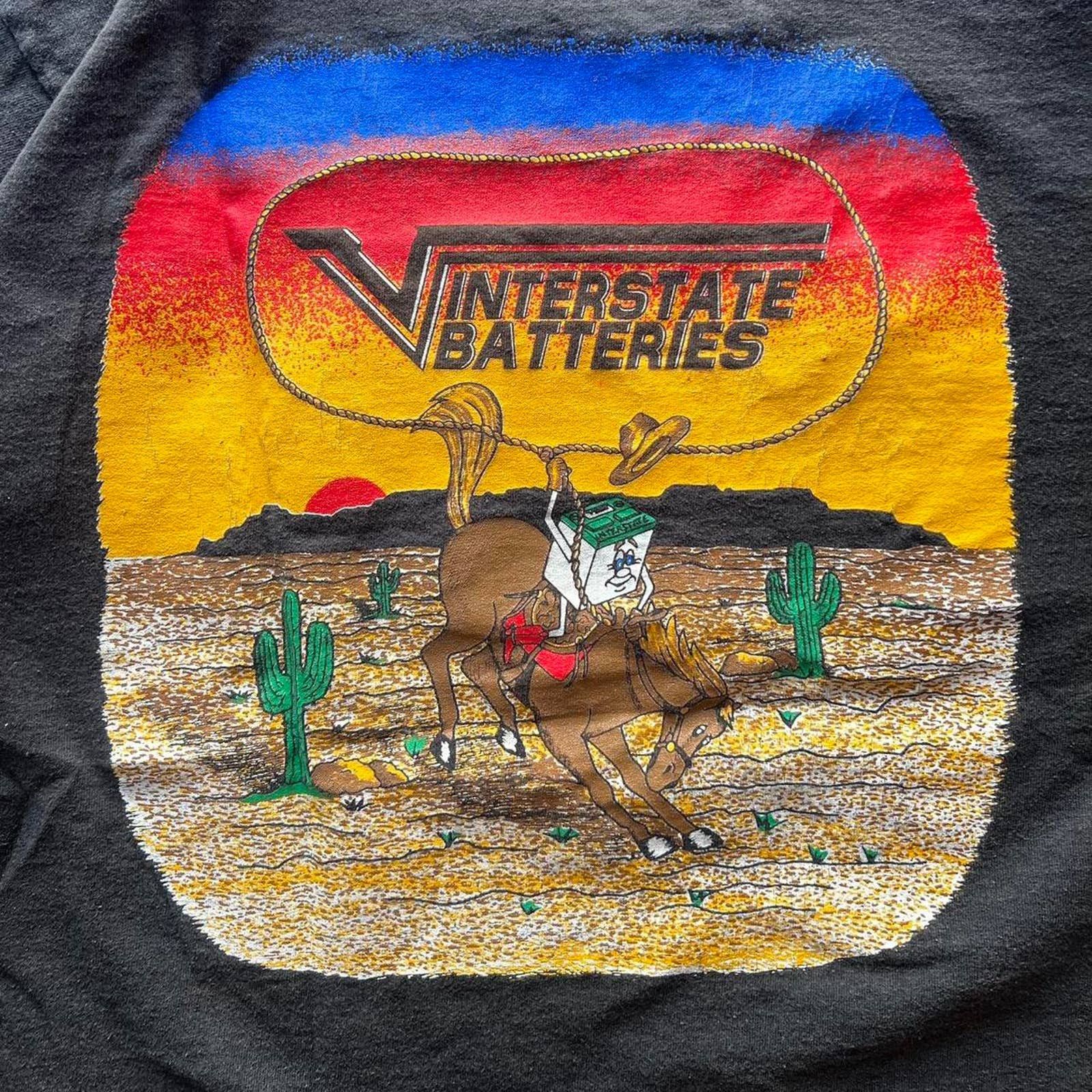 Fruit Of The Loom × Vintage Vintage Cowboy Interstate Batteries Promo Shirt Size US XL / EU 56 / 4 - 3 Thumbnail