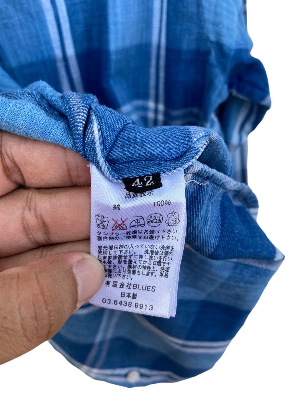 Japanese Brand Kuro Denim Nova Check Style Shirt Size US M / EU 48-50 / 2 - 6 Thumbnail