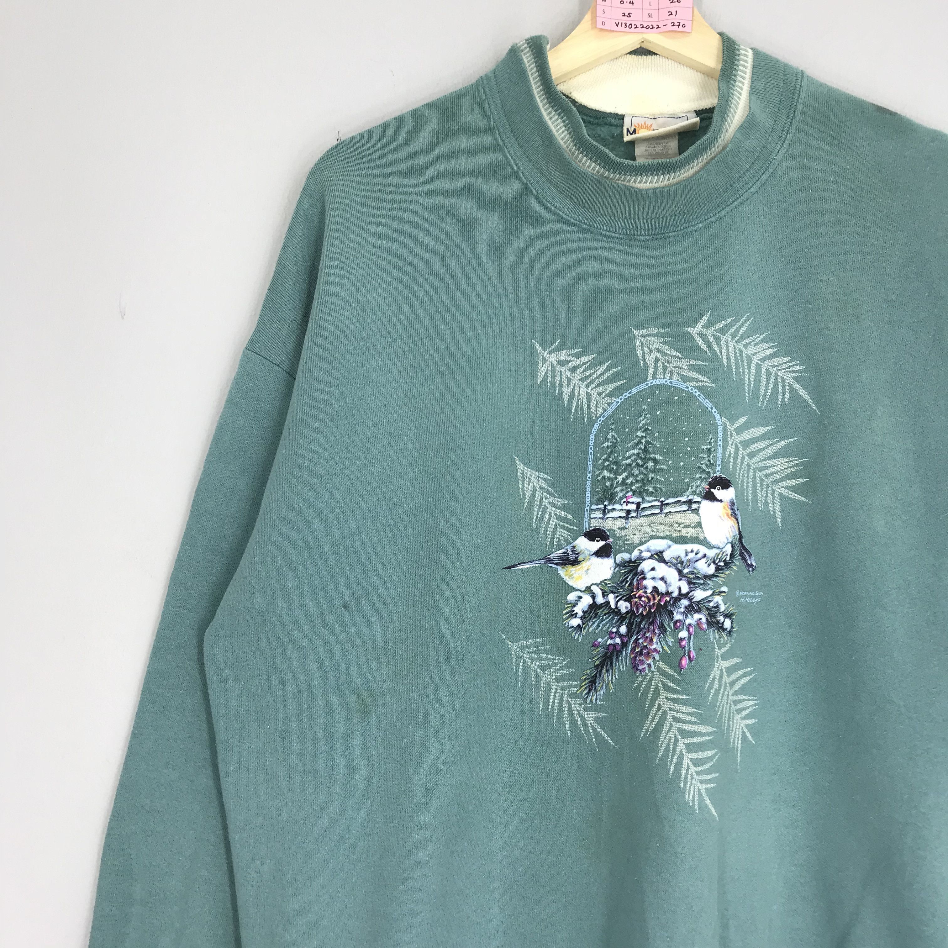 Arts & Science Vintage Morning Sun Cardinal Bird Graphic Sweater Size US XL / EU 56 / 4 - 3 Thumbnail