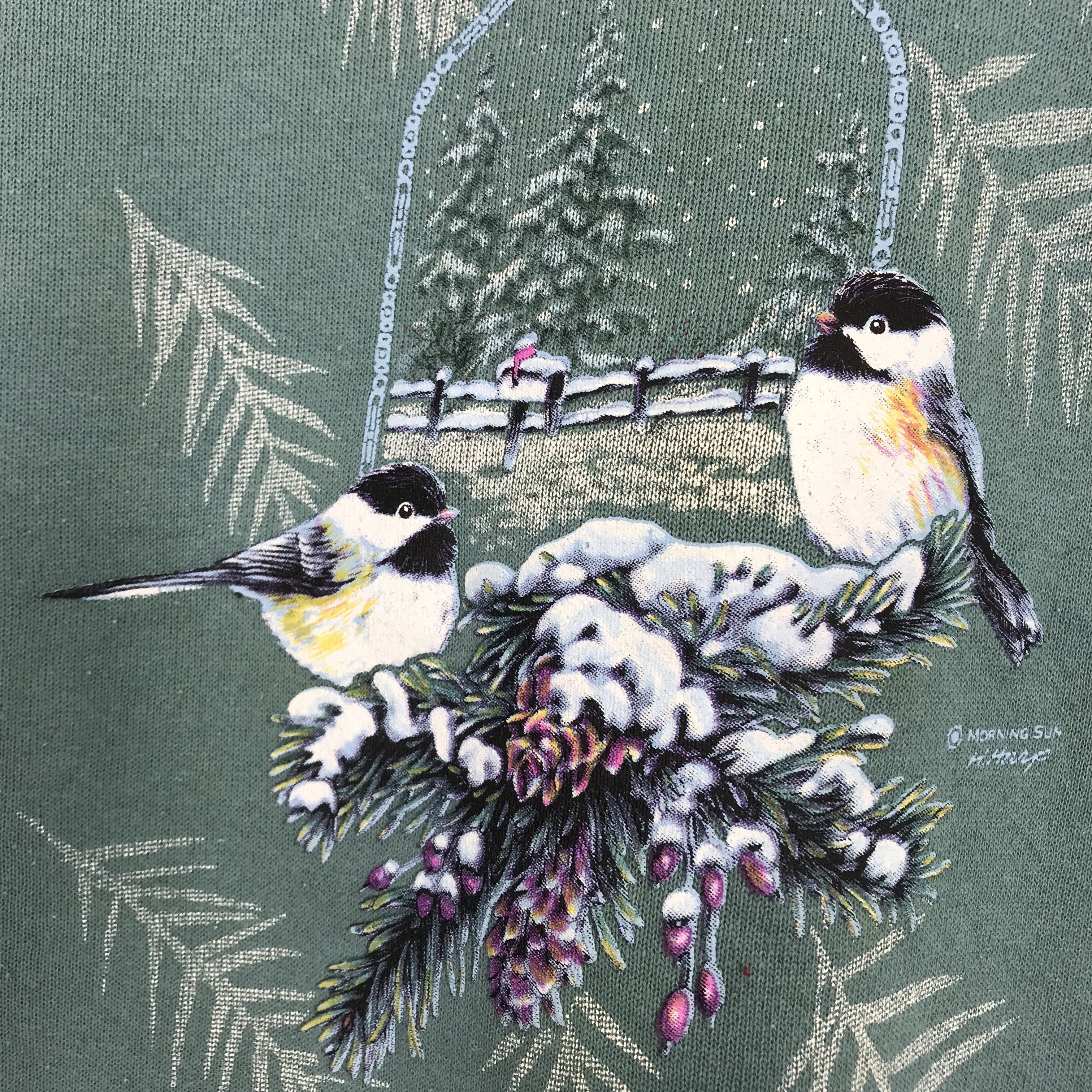 Arts & Science Vintage Morning Sun Cardinal Bird Graphic Sweater Size US XL / EU 56 / 4 - 5 Thumbnail