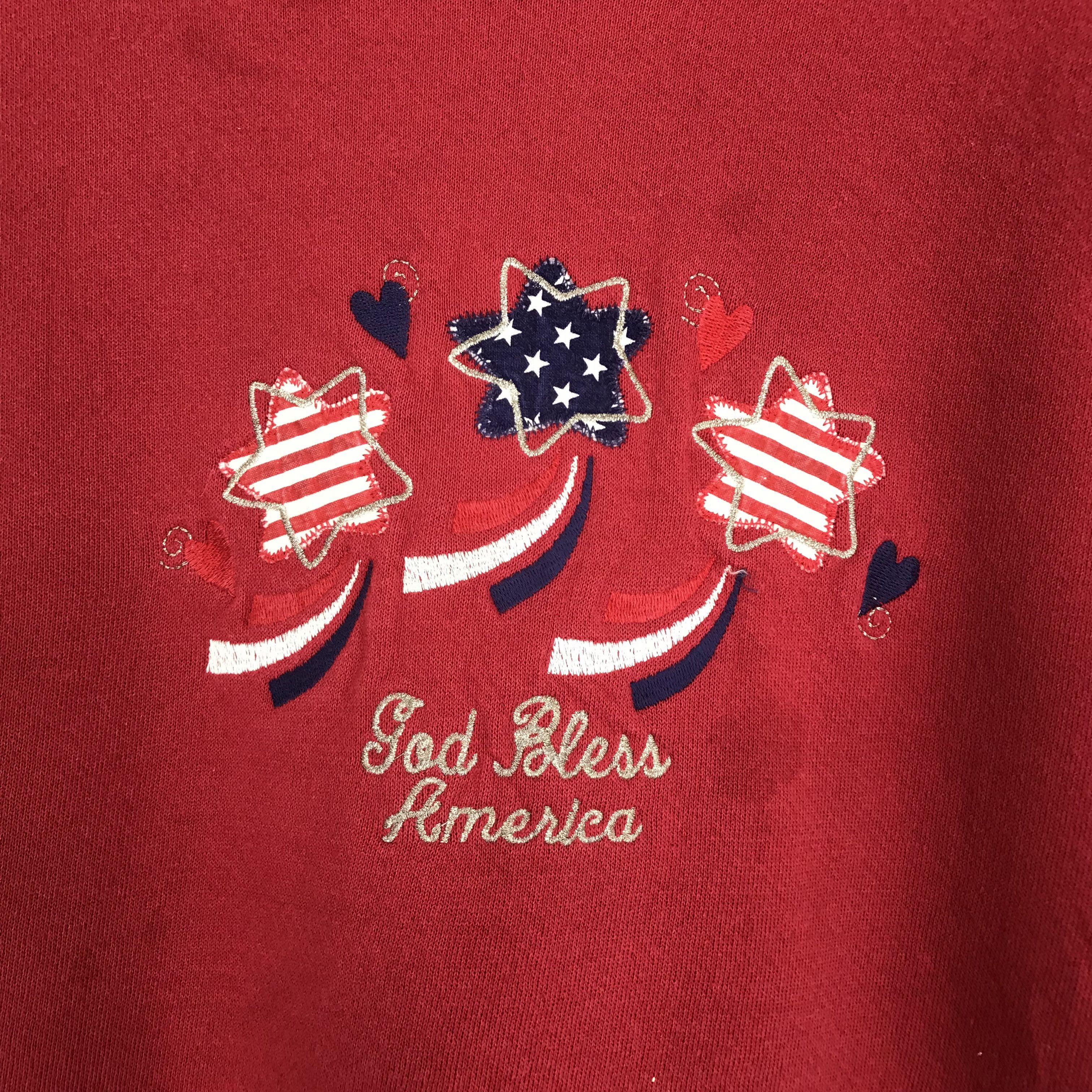 Vintage Vintage Plain Embroidery Graphic Sweatshirt Red Crewneck Size US XL / EU 56 / 4 - 3 Thumbnail