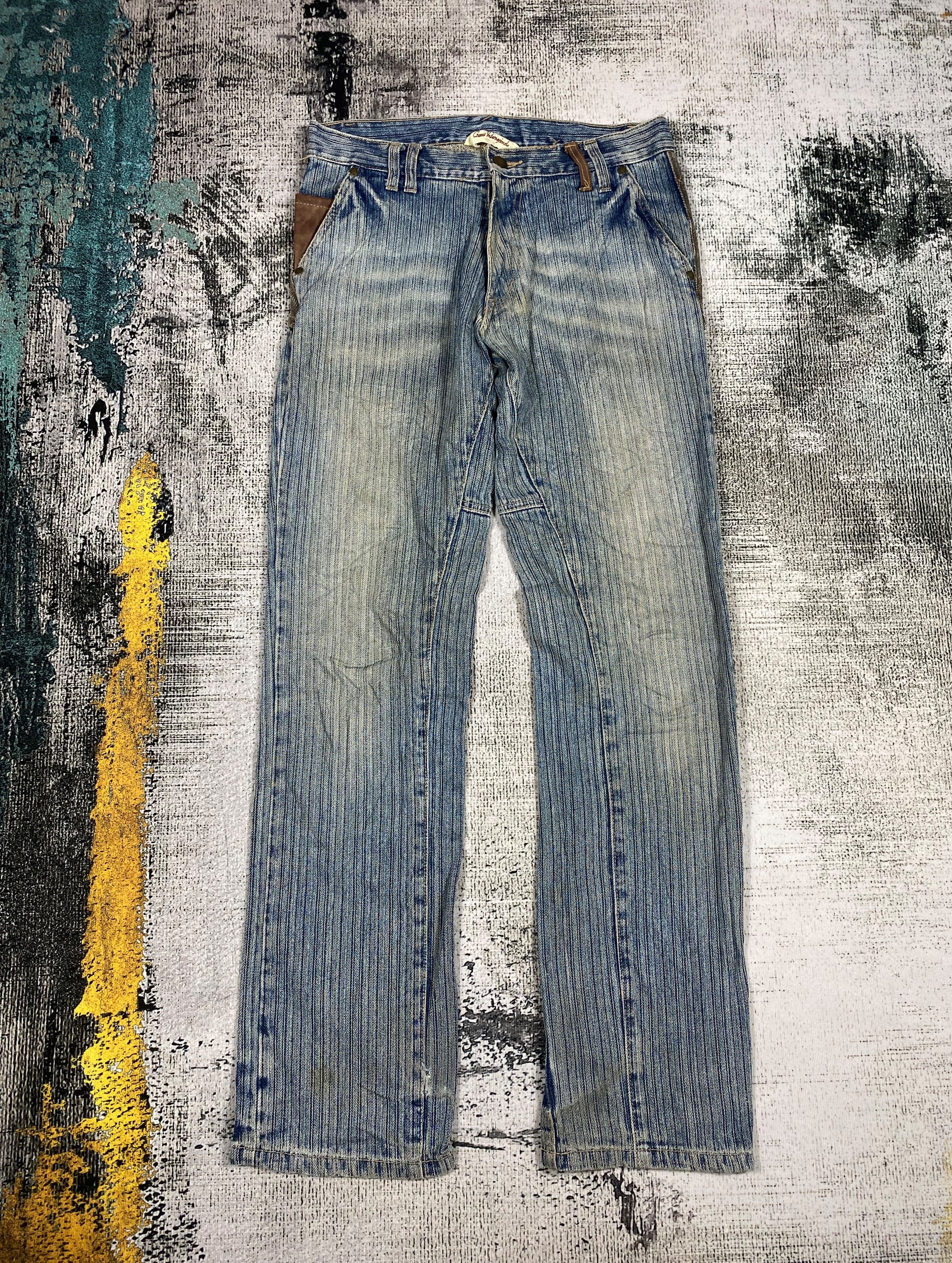 Japanese Brand Japanese Brand Denim Patchwork Leather Back Pocket Size US 30 / EU 46 - 3 Thumbnail