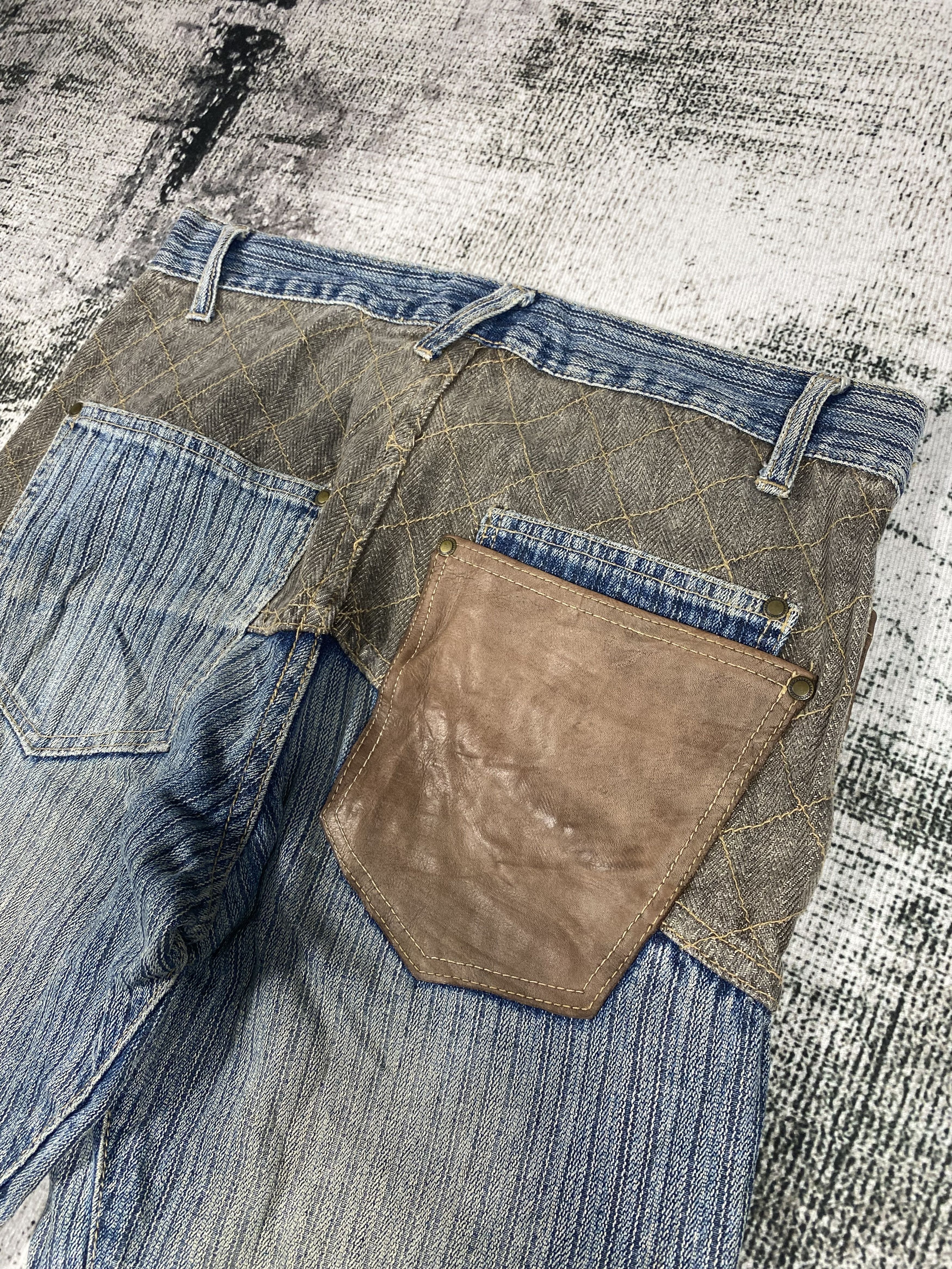 Japanese Brand Japanese Brand Denim Patchwork Leather Back Pocket Size US 30 / EU 46 - 9 Thumbnail