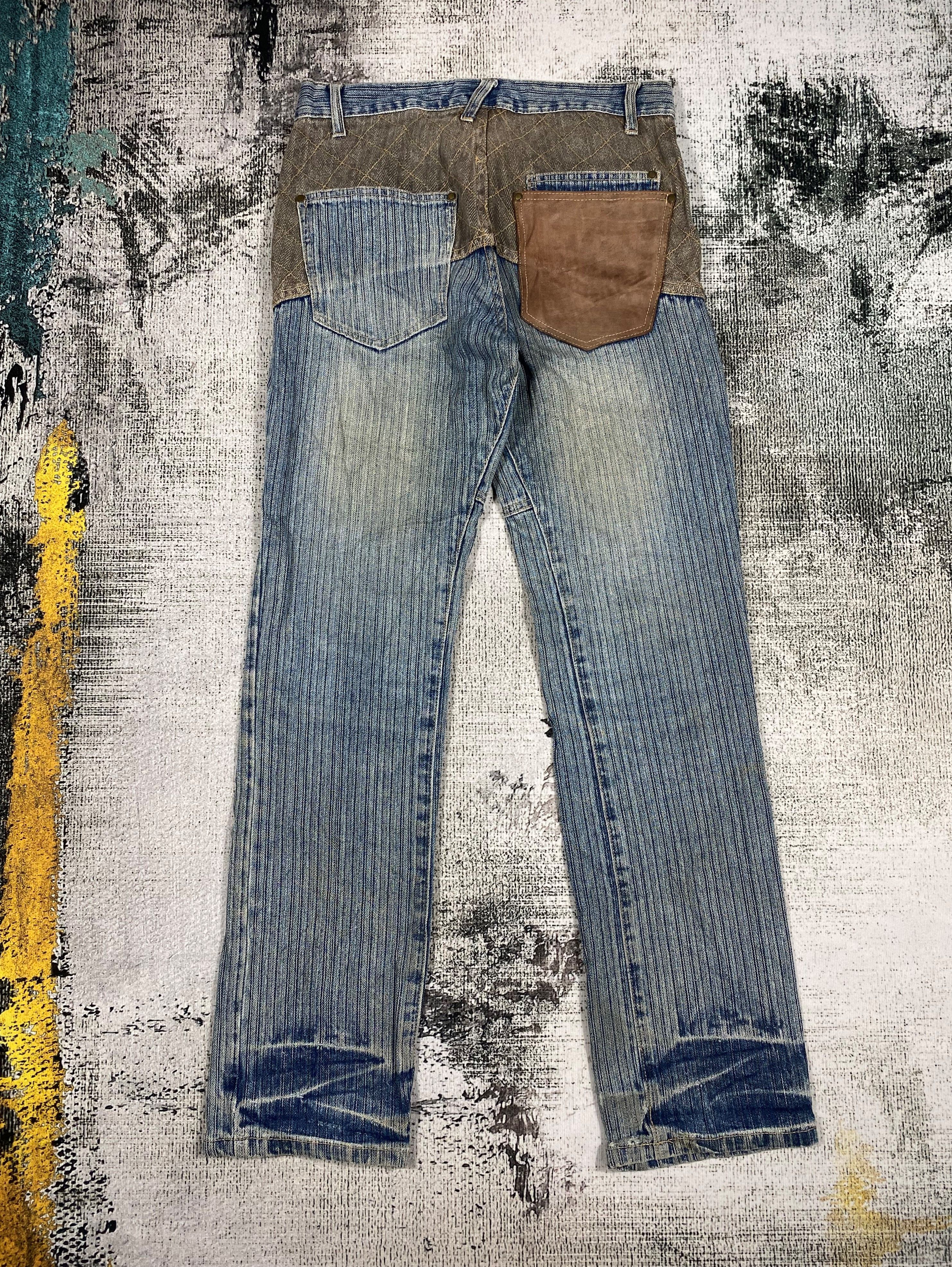 Japanese Brand Japanese Brand Denim Patchwork Leather Back Pocket Size US 30 / EU 46 - 1 Thumbnail