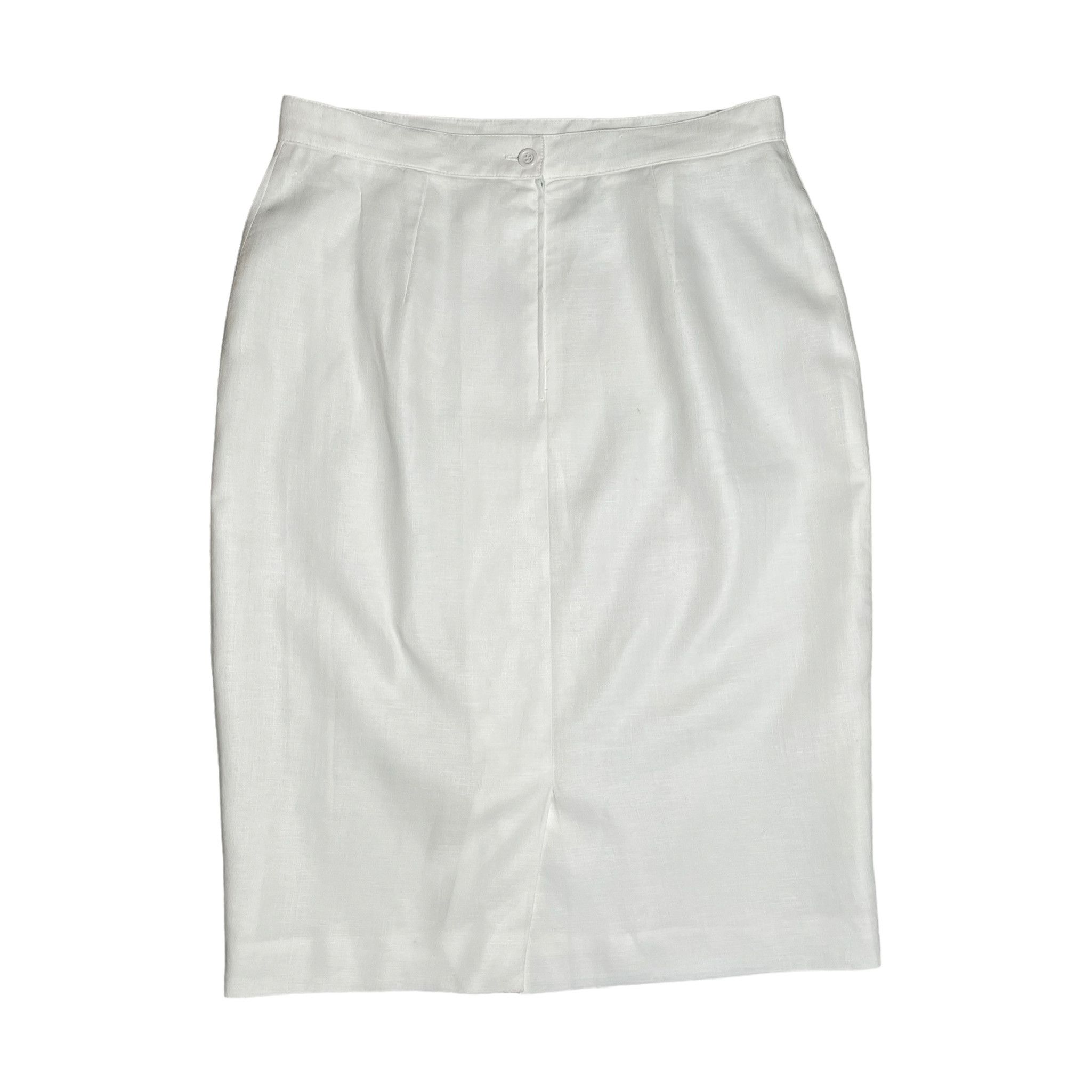 Valentino white midi skirt straight casual elegant vintage