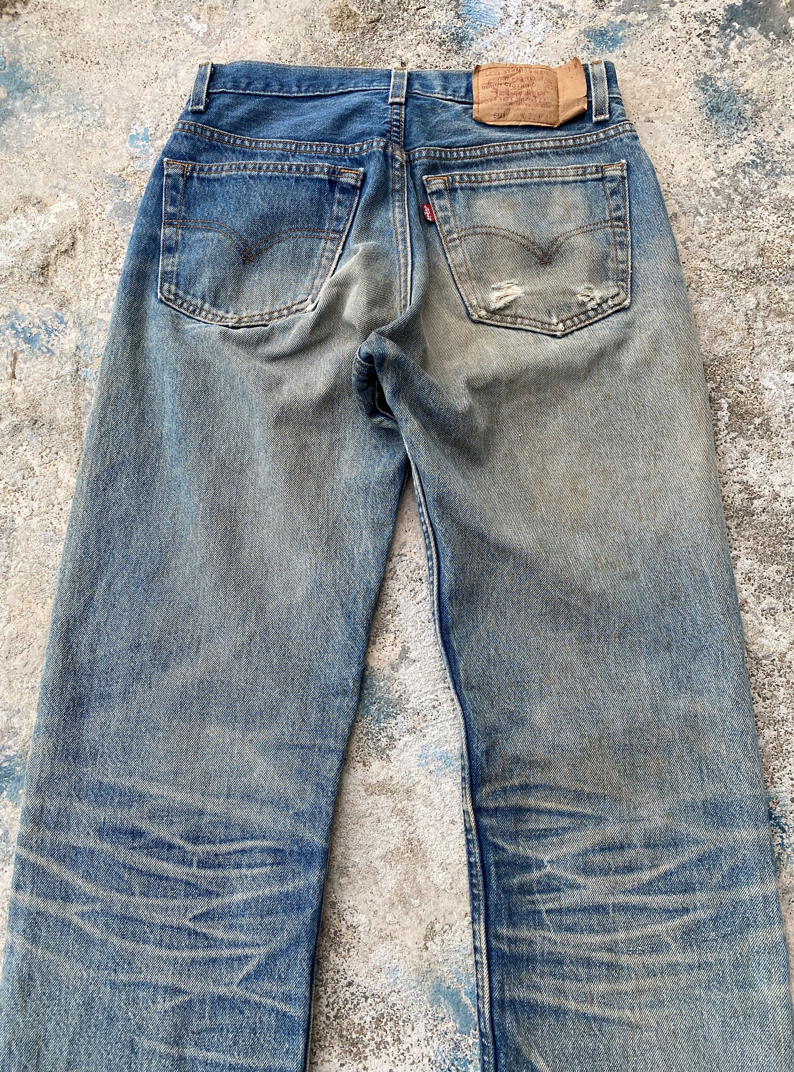 Levi's Vintage Clothing RARE🔥Levi's Vintage 501 Rusty Dirty Distressed Denim Size US 29 - 16 Thumbnail