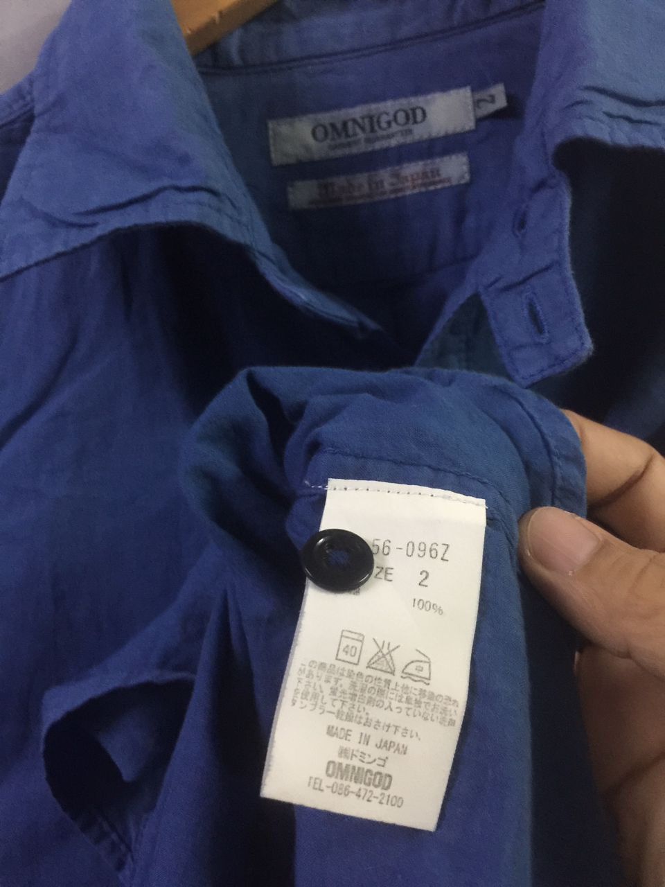 OMNIGOD OMNIGOD - Indigo Blue Button Up Cotton Shirt Size US S / EU 44-46 / 1 - 8 Thumbnail