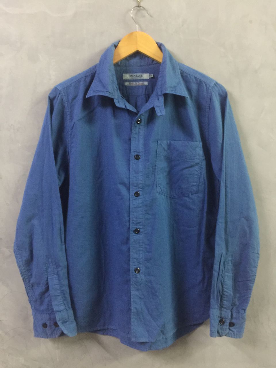 OMNIGOD OMNIGOD - Indigo Blue Button Up Cotton Shirt Size US S / EU 44-46 / 1 - 1 Thumbnail