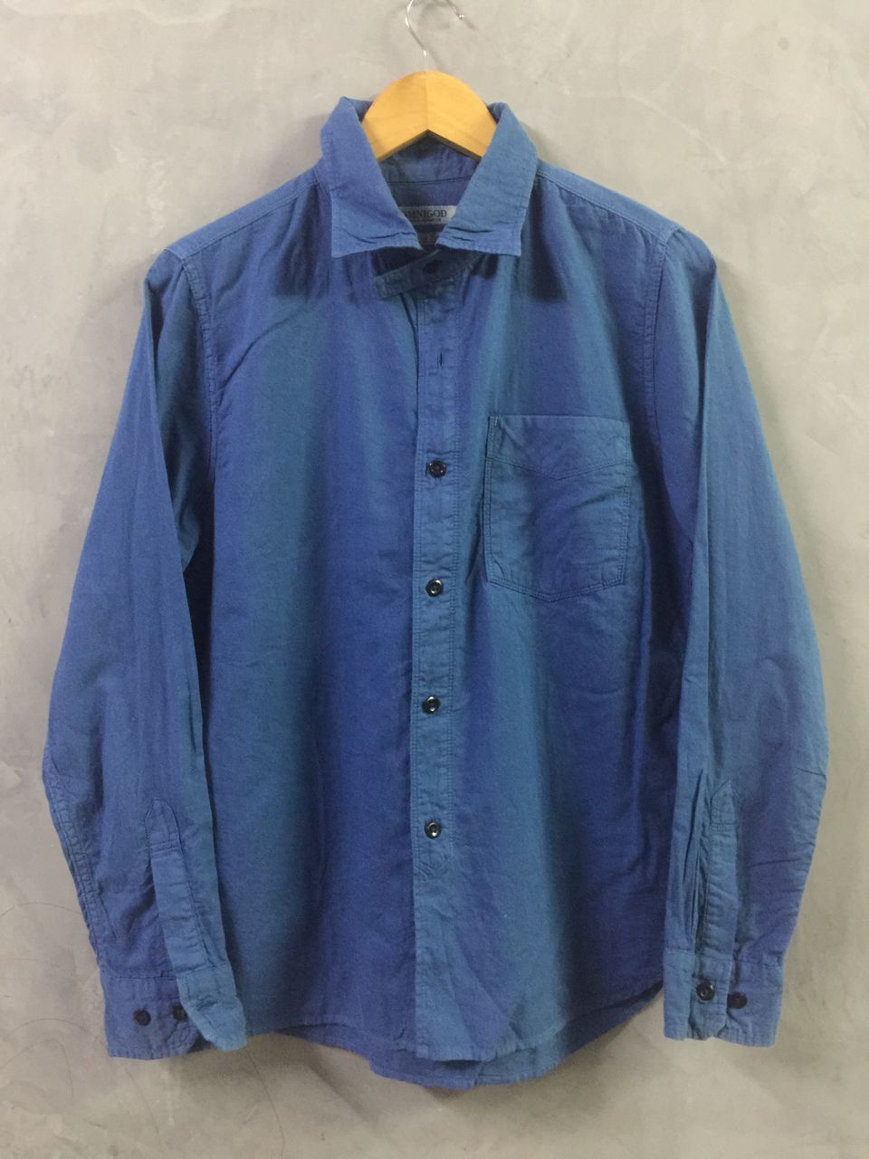 OMNIGOD OMNIGOD - Indigo Blue Button Up Cotton Shirt Size US S / EU 44-46 / 1 - 2 Thumbnail