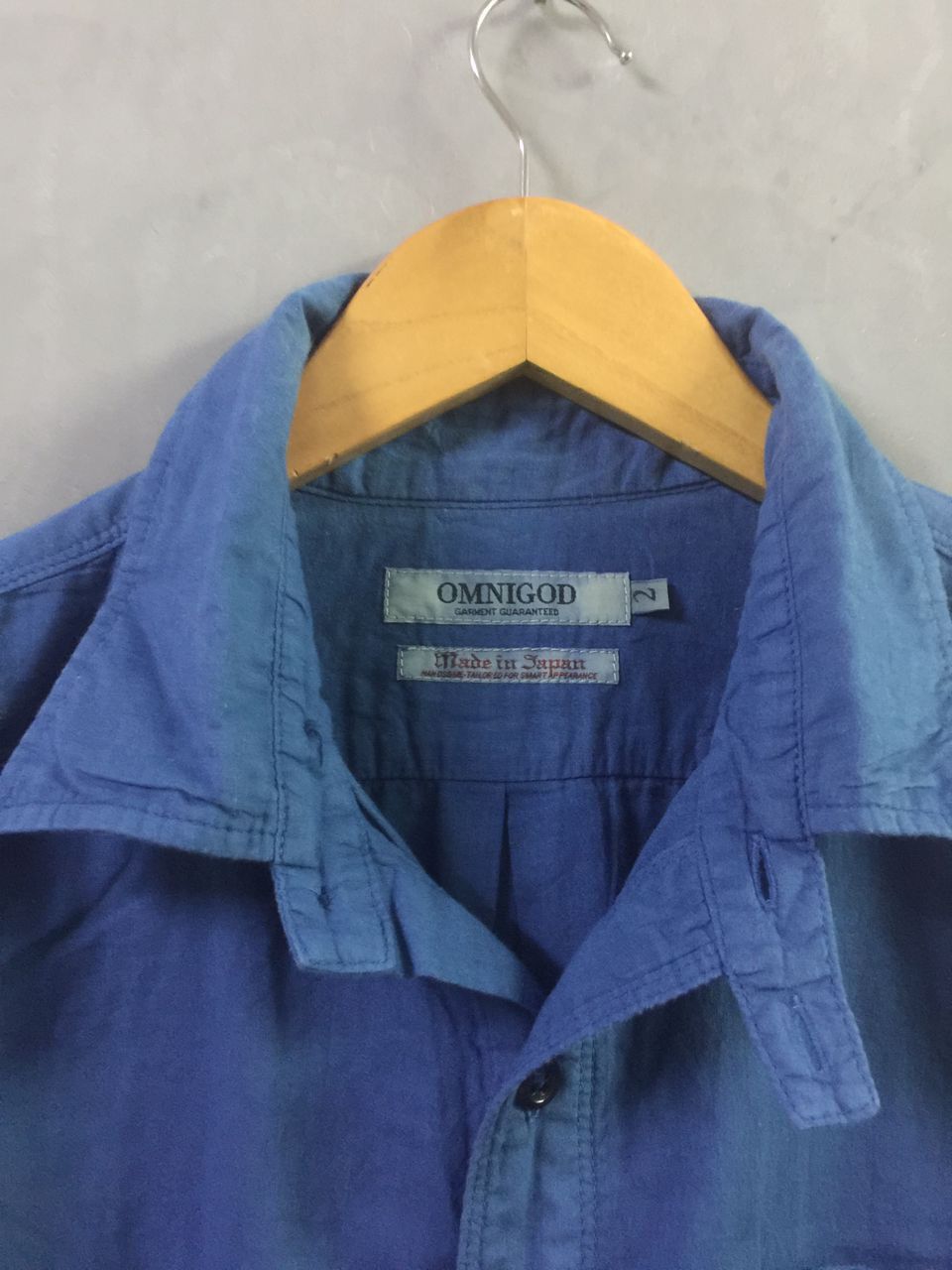 OMNIGOD OMNIGOD - Indigo Blue Button Up Cotton Shirt Size US S / EU 44-46 / 1 - 4 Thumbnail