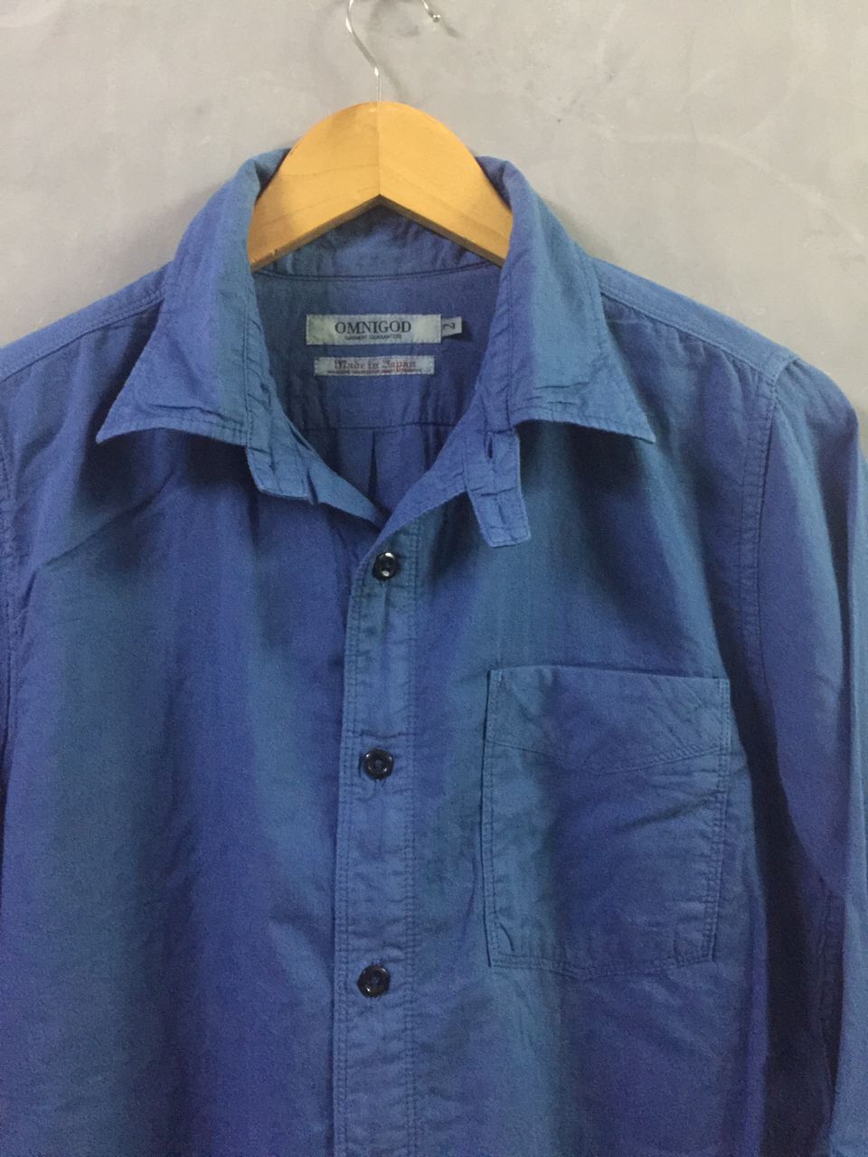 OMNIGOD OMNIGOD - Indigo Blue Button Up Cotton Shirt Size US S / EU 44-46 / 1 - 3 Thumbnail