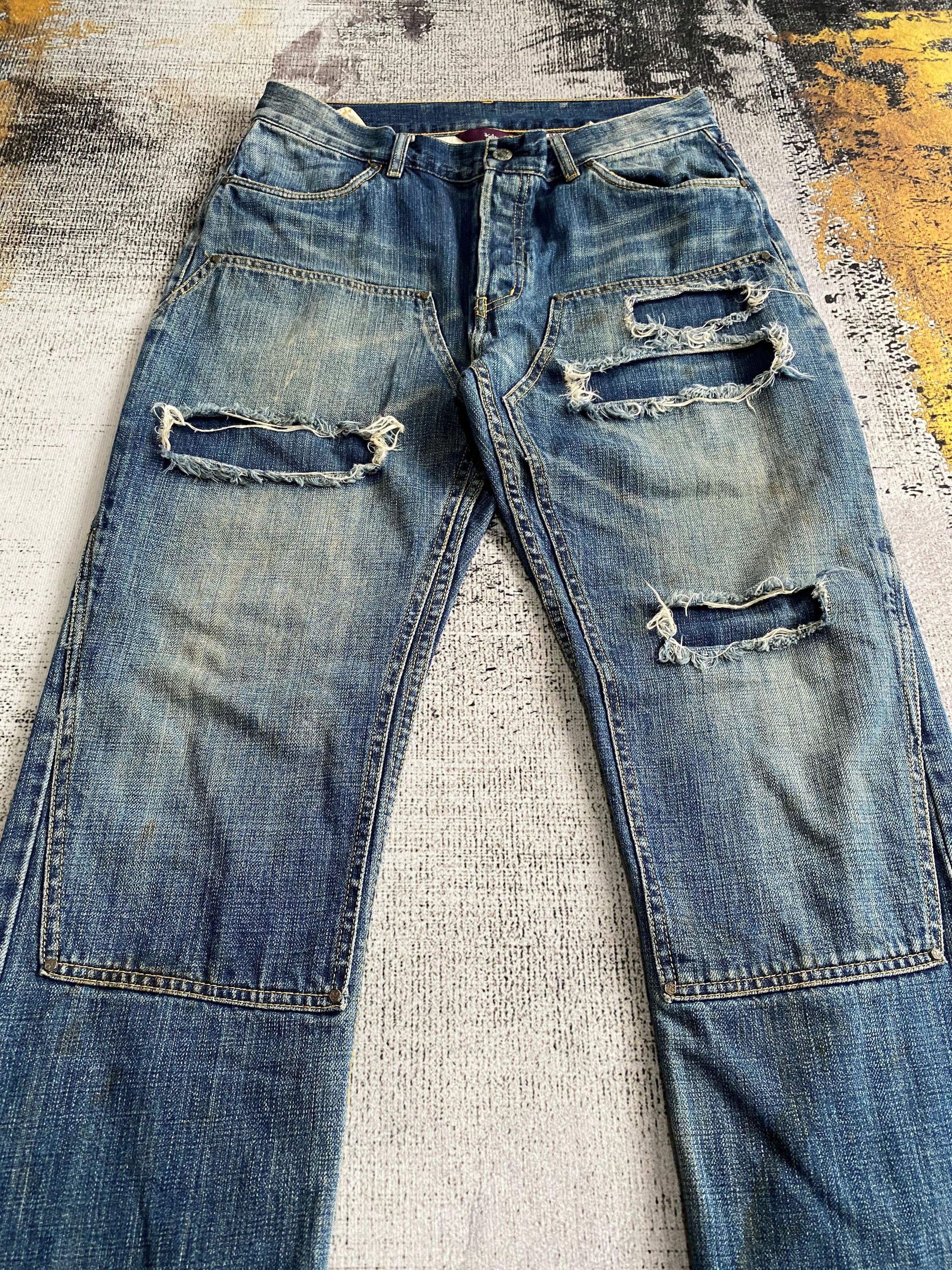 Japanese Brand × Vintage Japanese Kelen Double Knee Rusty Wash Distressed Denim Size US 32 / EU 48 - 2 Thumbnail