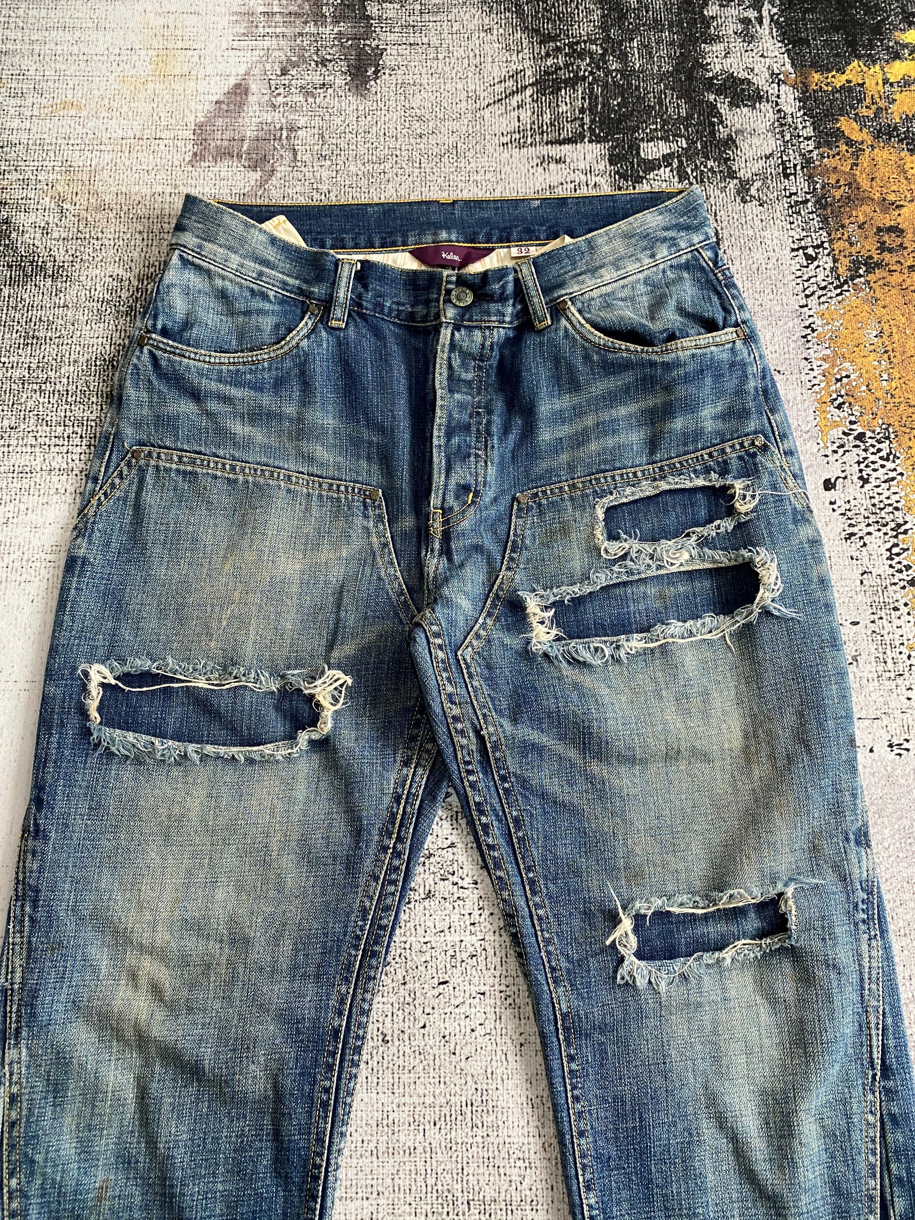 Japanese Brand × Vintage Japanese Kelen Double Knee Rusty Wash Distressed Denim Size US 32 / EU 48 - 5 Thumbnail